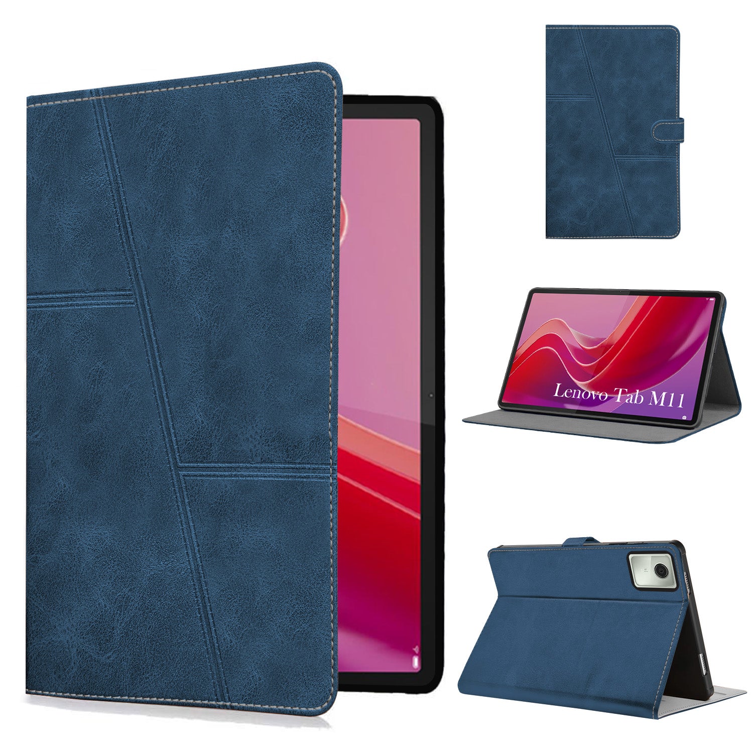 For Flip Cover Folio Case  Lenovo Tab M11 10 Inch TB330FU / TB330KU  (PU Leather | Multi-Angle Smart Stand | Card Storage Slots | Silicone Back Pouch)