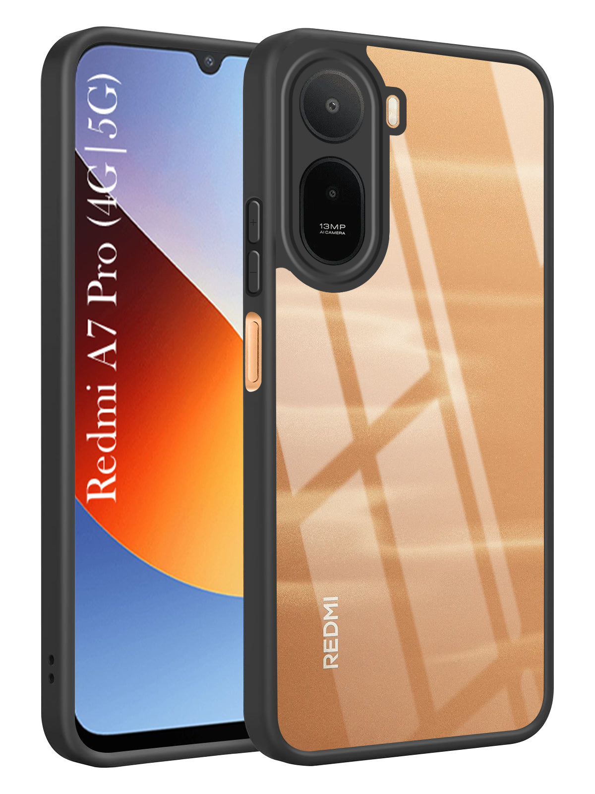 For Redmi A7 Pro 5G Back Cover Case Ultra-Hybrid (Lifetime Anti Yellow | Anti Scratch | Crystal Clear Shockproof)