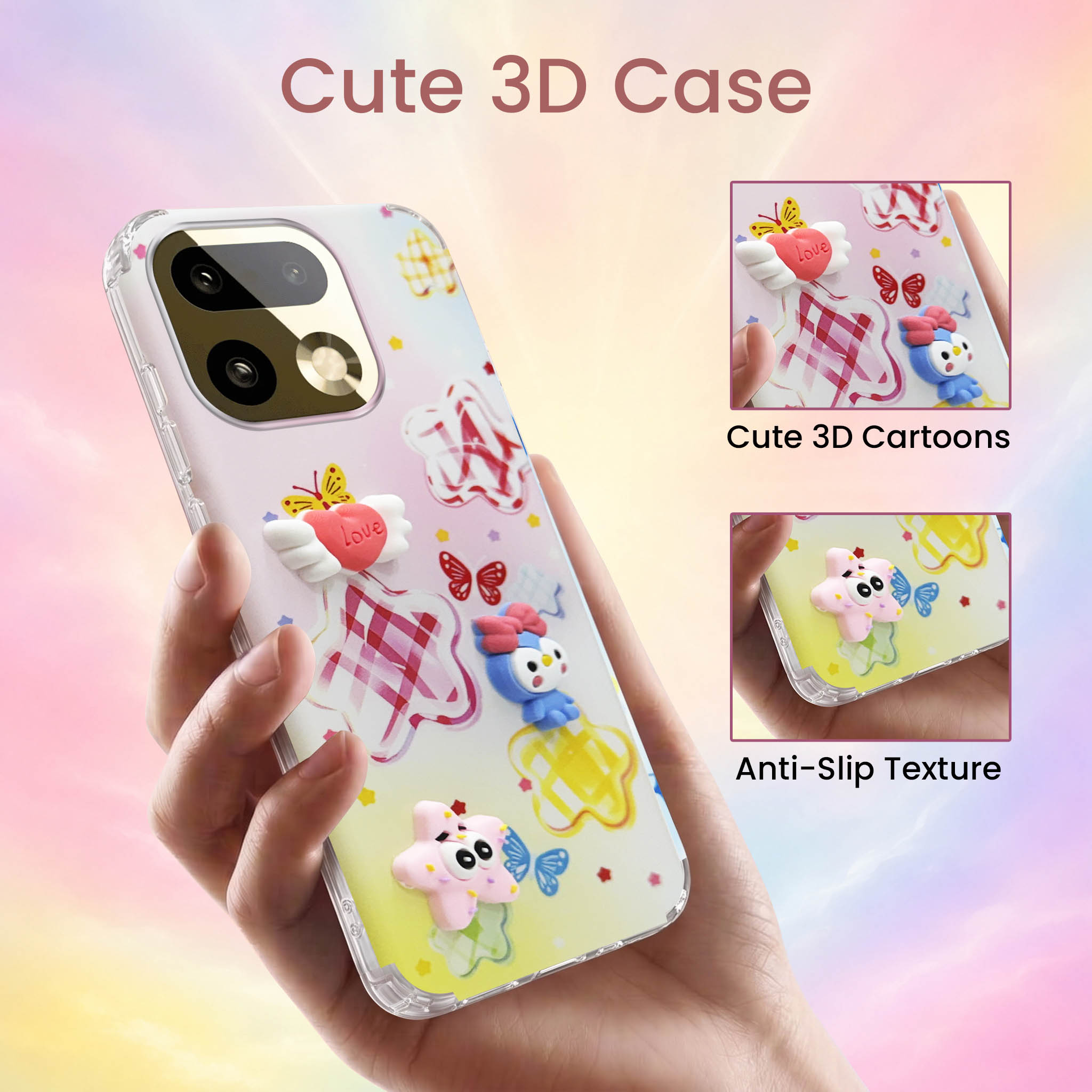 For Realme 16 Pro Plus 5G Back Cover Case (3D Cute Cartoons | Hard Back Side Soft | Matte Premium Finish | HD Printing)
