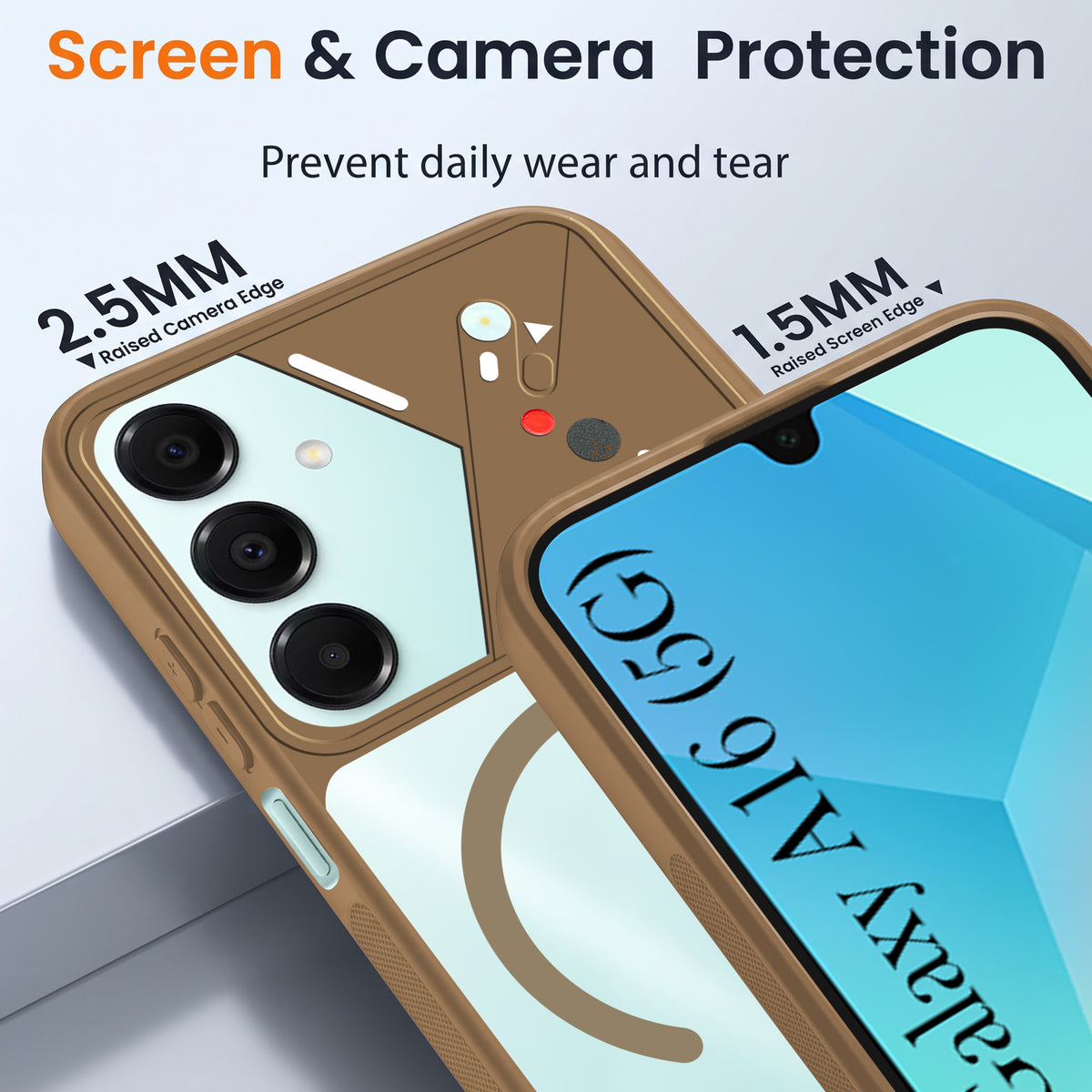 For Samsung Galaxy A16 5G Back Cover Case Lifetime Anti-Yellow Clear (Camera Protection | Side Grip | Wireless MagSafe Compatible)