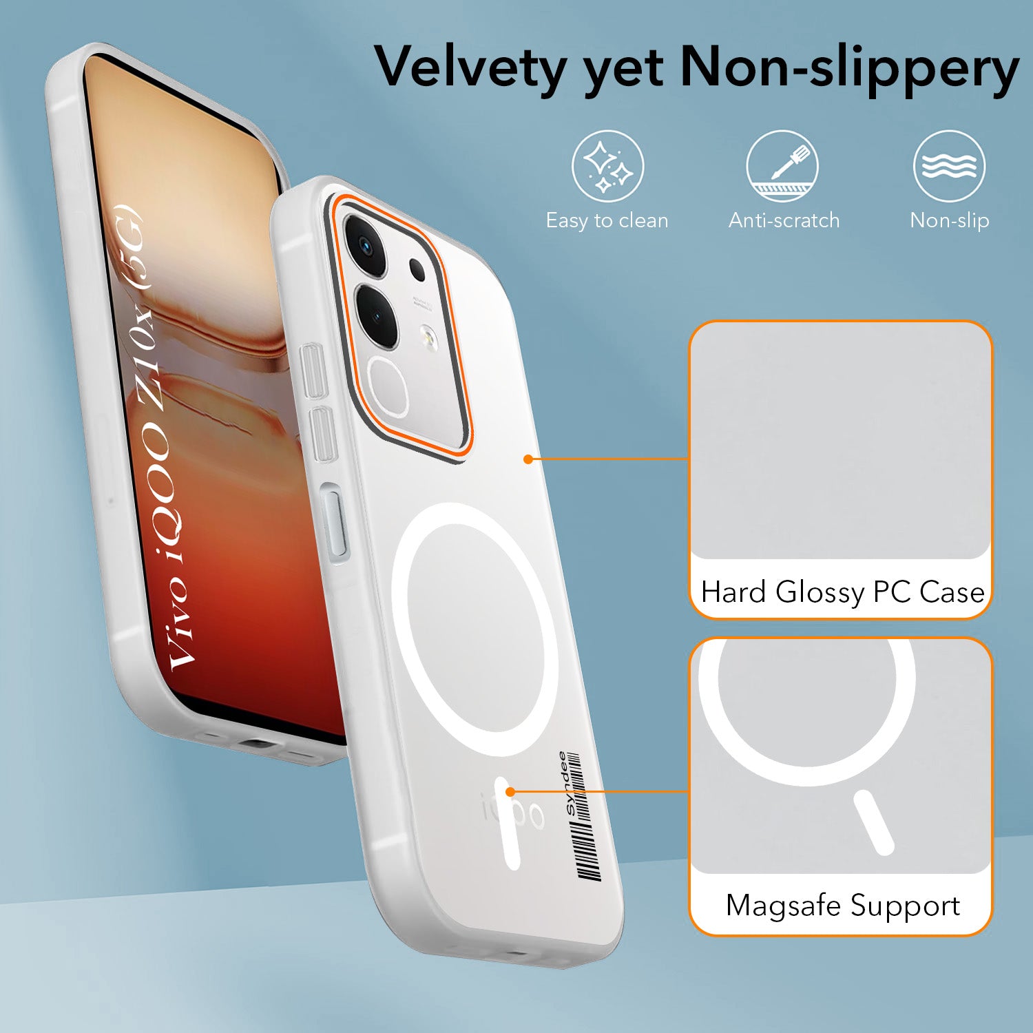 For Vivo iQOO Z10x Back Cover Case (Soft Touch | Camera Bump Protection | MagSafe Compatible | Matte Finish)