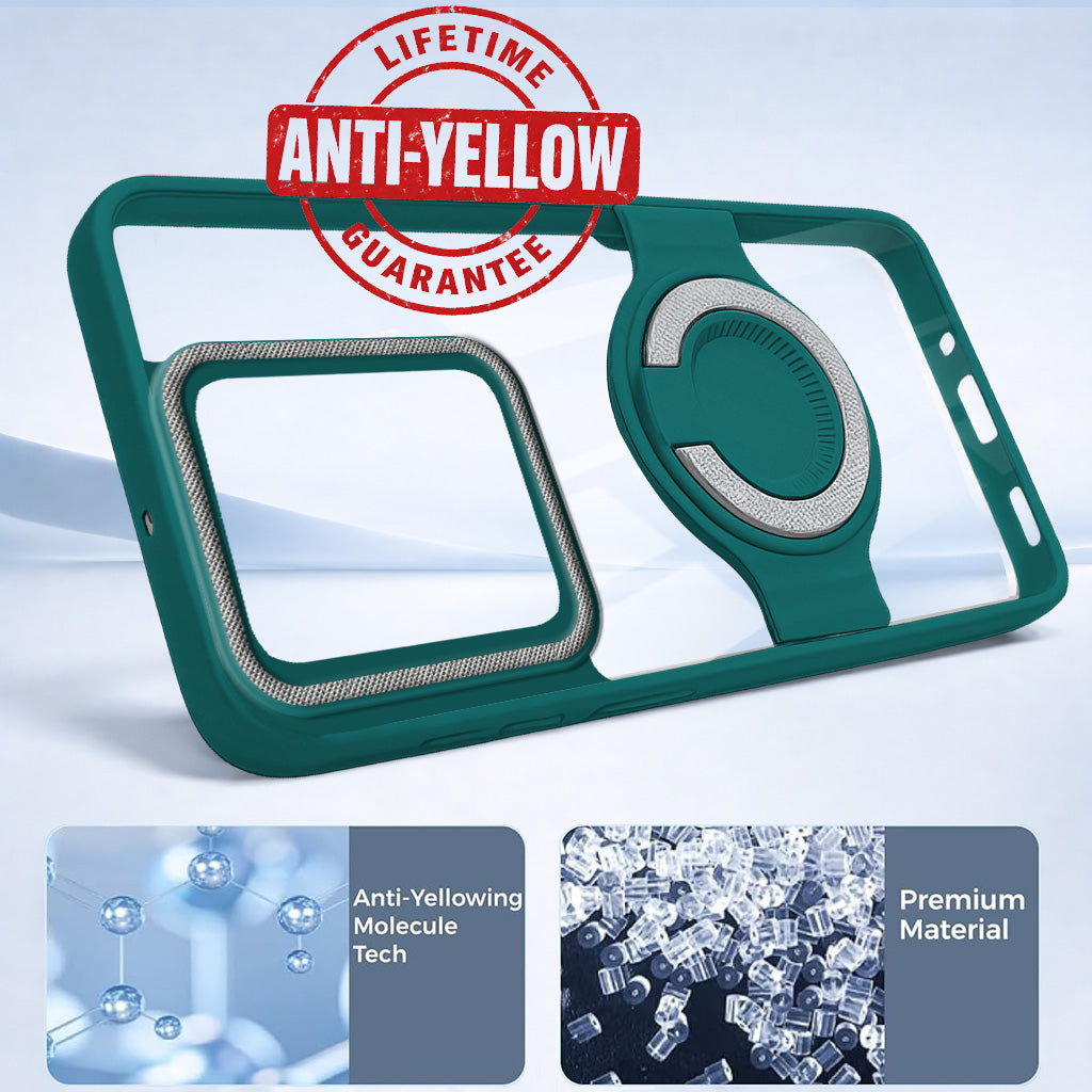 For Realme 15 Back Cover Case with stand (Built-in Ring Holder Kickstand | Lifetime Anti Yellow | Camera Protection)
