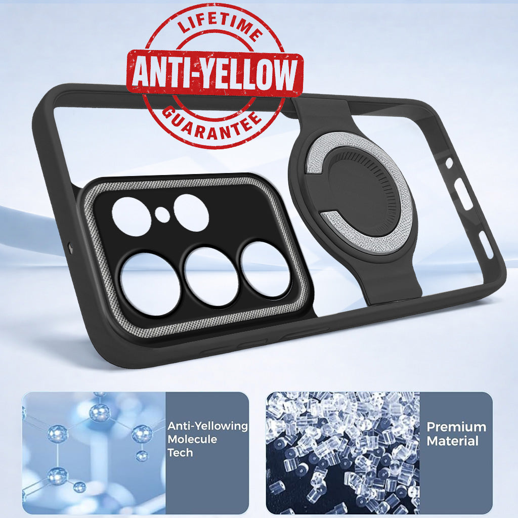 For Samsung Galaxy S26 Ultra Back Cover Case with stand (Built-in Ring Holder Kickstand | Lifetime Anti Yellow | Camera Protection)