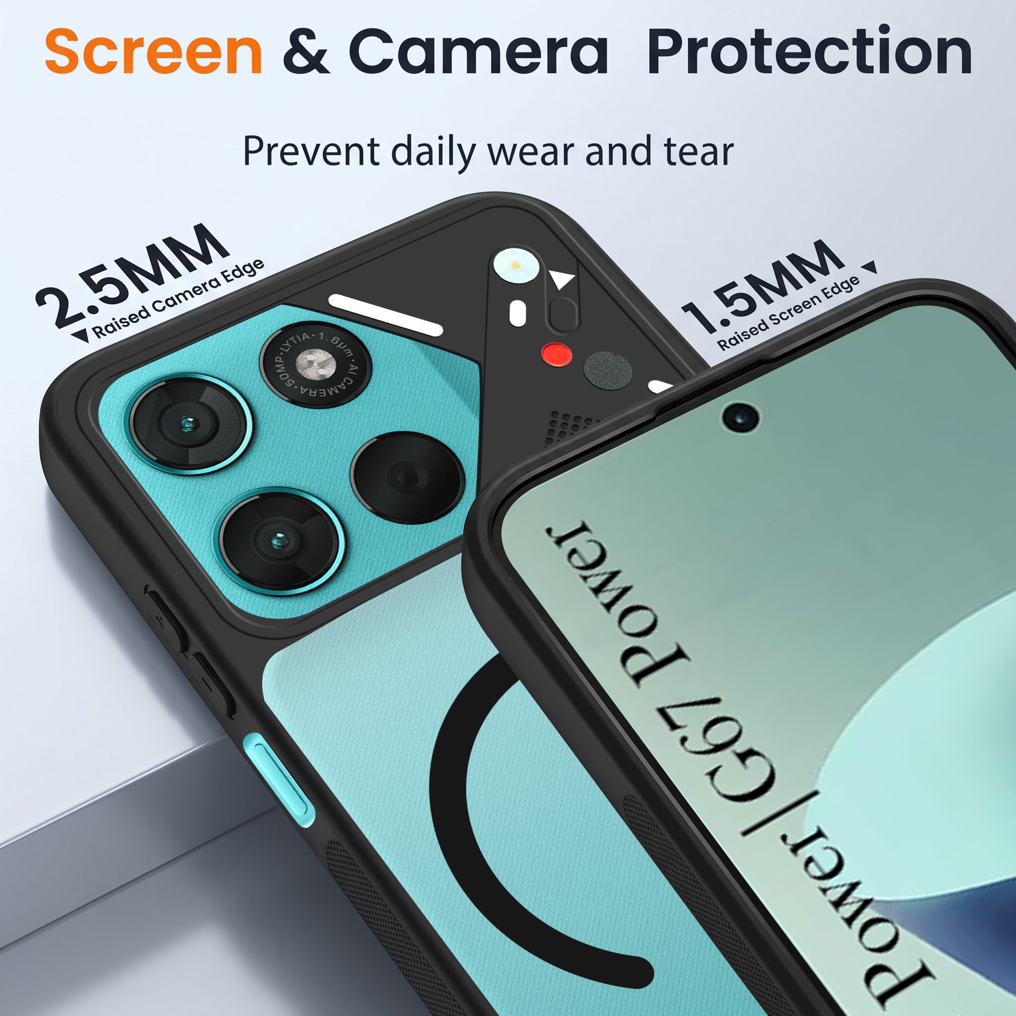 For Motorola Moto G67 Power | G57 Power Back Cover Case Lifetime Anti-Yellow Clear (Camera Protection | Side Grip | Wireless MagSafe Compatible)