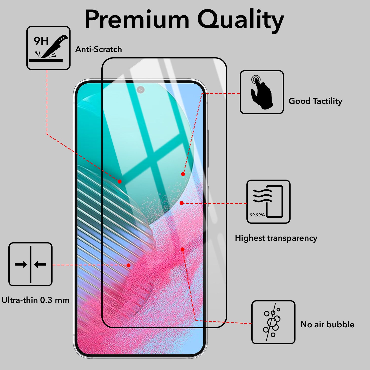 (Pack of 2) Tempered Glass For Samsung Galaxy M54 Military-Grade Gorilla Screen Protector With Installation Kit | Shatterproof, Full Coverage, HD Clear, Scratch Resistant