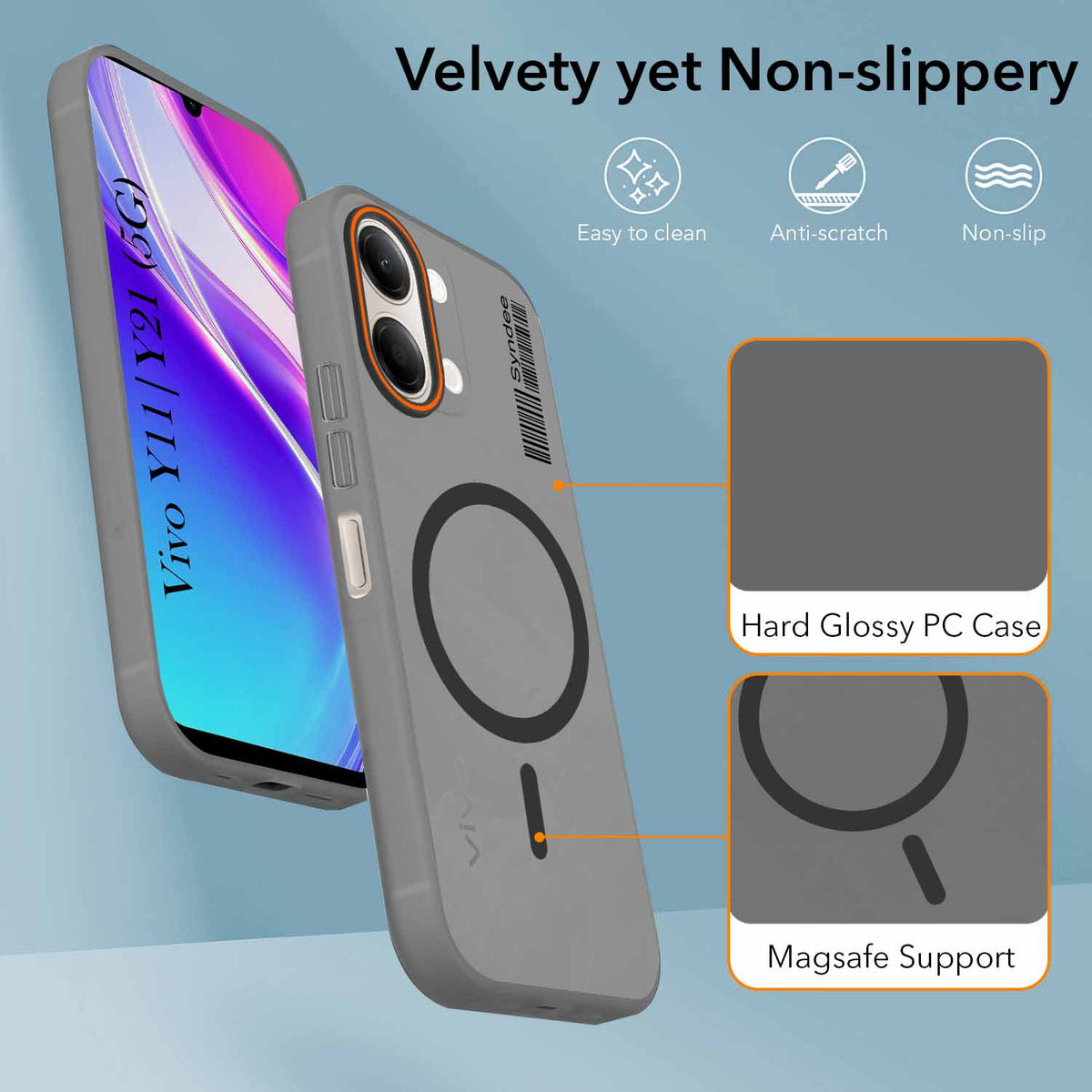 For Vivo Y11 | Vivo Y21 5G Back Cover Case (Soft Touch | Camera Bump Protection | MagSafe Compatible | Matte Finish)