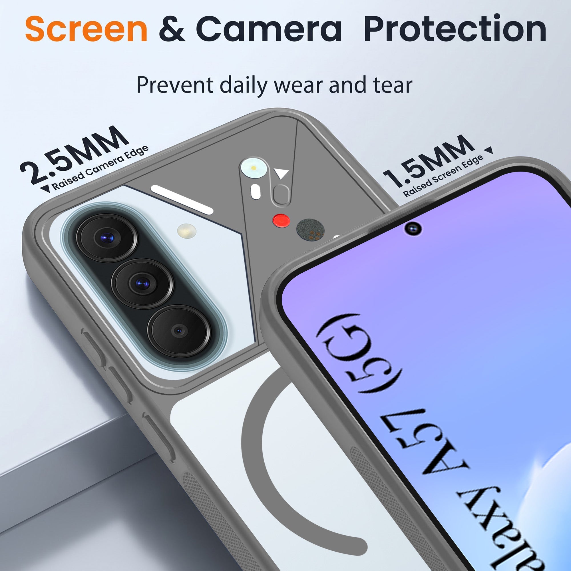 For Samsung Galaxy A57 5G Back Cover Case Lifetime Anti-Yellow Clear (Camera Protection | Side Grip | Wireless MagSafe Compatible)
