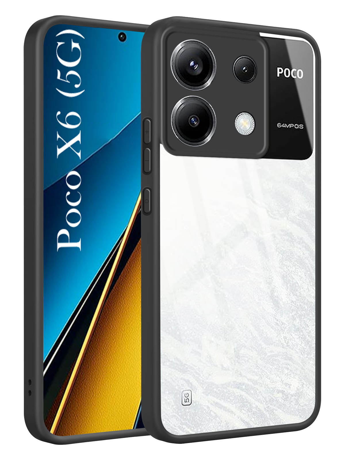 For Poco X6 5G Back Cover Case (Lifetime Anti Yellow | Anti Scratch | Crystal Clear Shockproof)