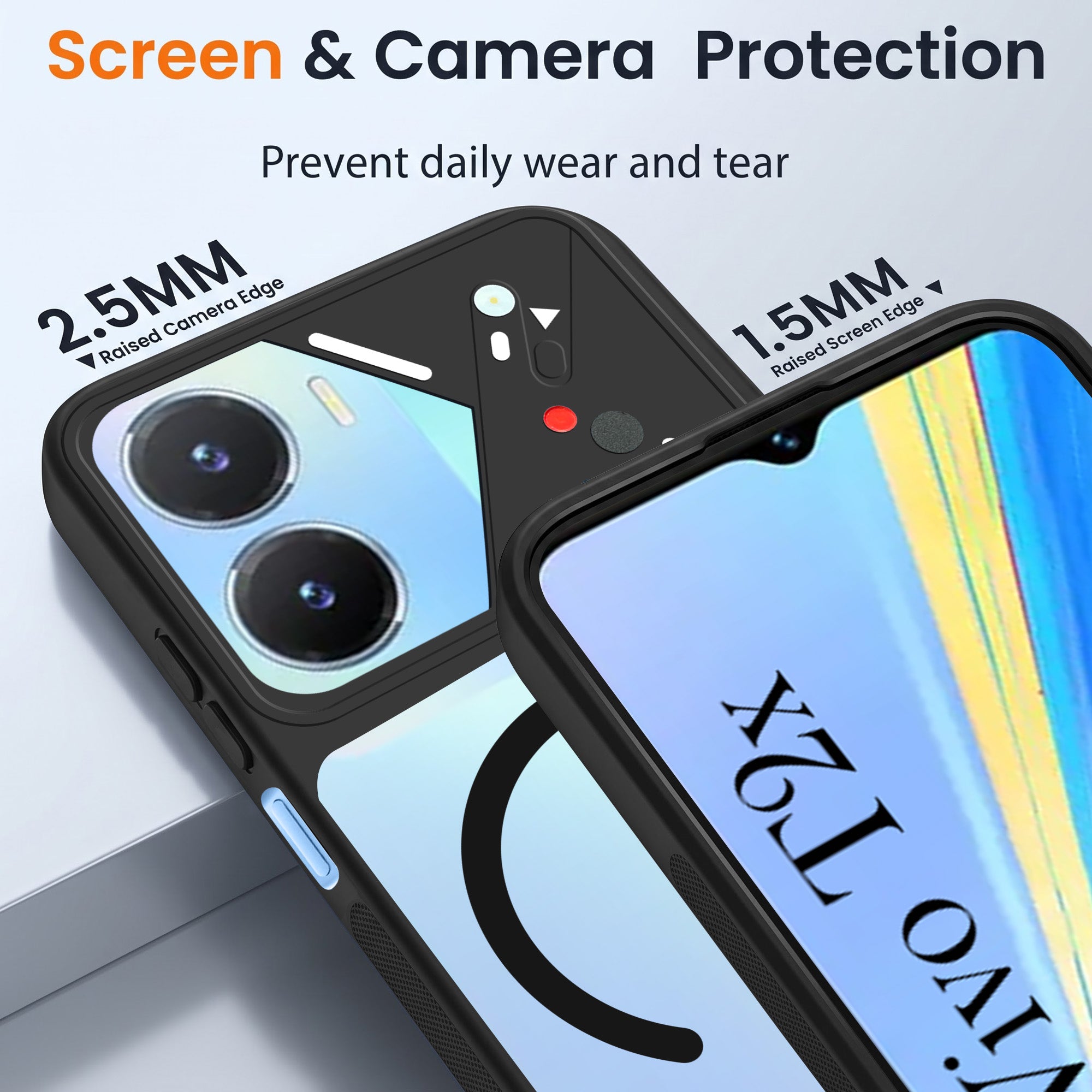 For Vivo T2x Back Cover Case Lifetime Anti-Yellow Clear (Camera Protection | Side Grip | Wireless MagSafe Compatible)