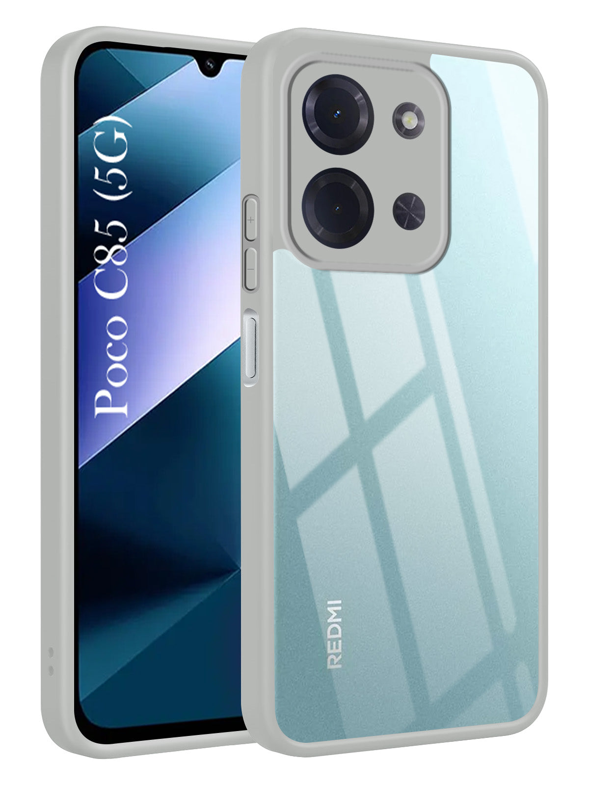 For Poco C85 5G Back Cover Case Ultra-Hybrid (Lifetime Anti Yellow | Anti Scratch | Crystal Clear Shockproof)