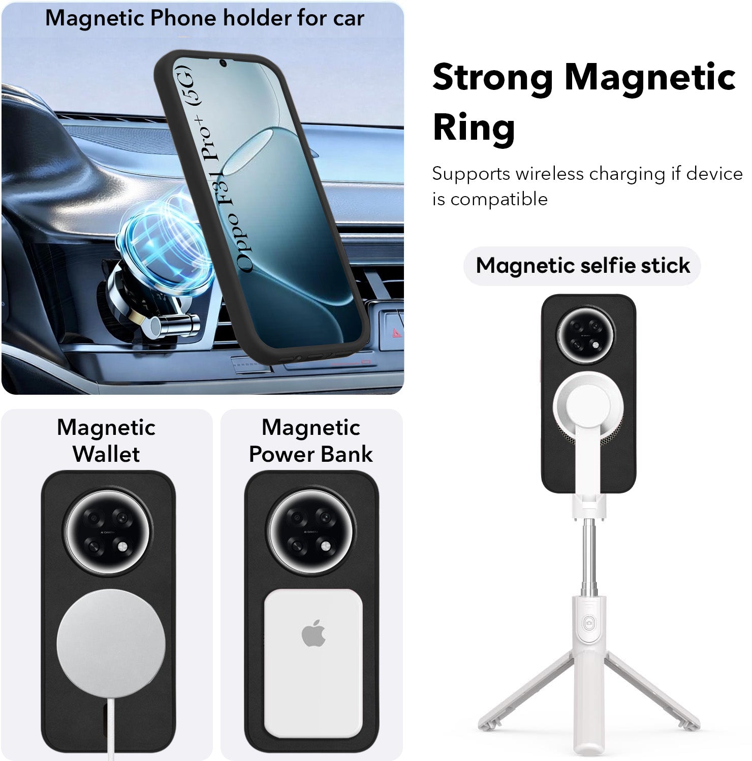 For Oppo F31 Pro Plus Back Cover Case Leather Finish (MagSafe Compatible Wireless Charging | Soft Touch | Camera Bump Protection)