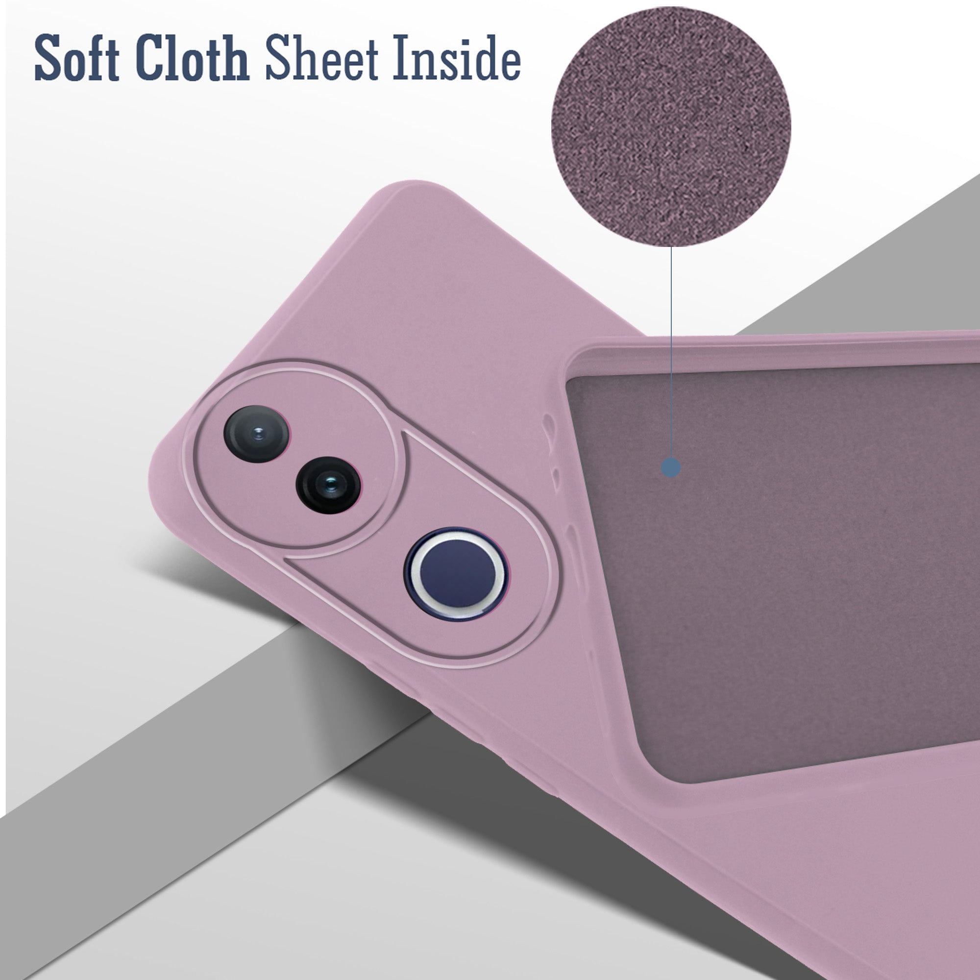 For Vivo V50 | Vivo V50e Back Cover Case (Matte Finish Silicone with Inside Fiber Cloth)