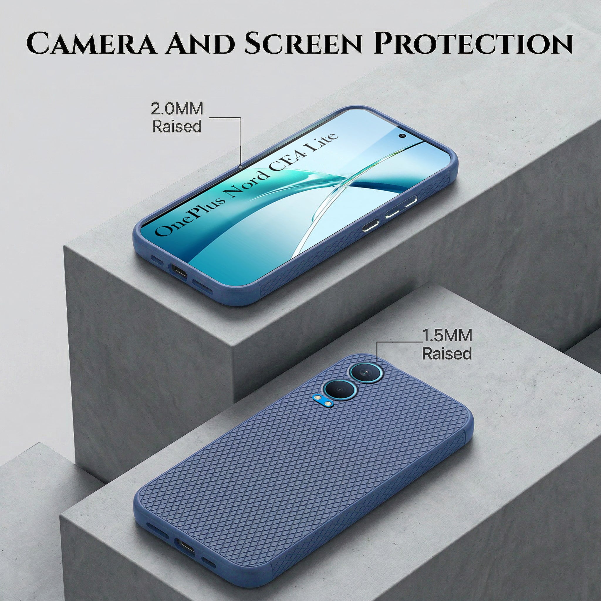 For Oneplus Nord CE 4 Lite 5G Combo with Back Cover and 9H Tempered Glass (Liquid Silicone | Camera Protection | Oleophobic Coating Screen Glass)