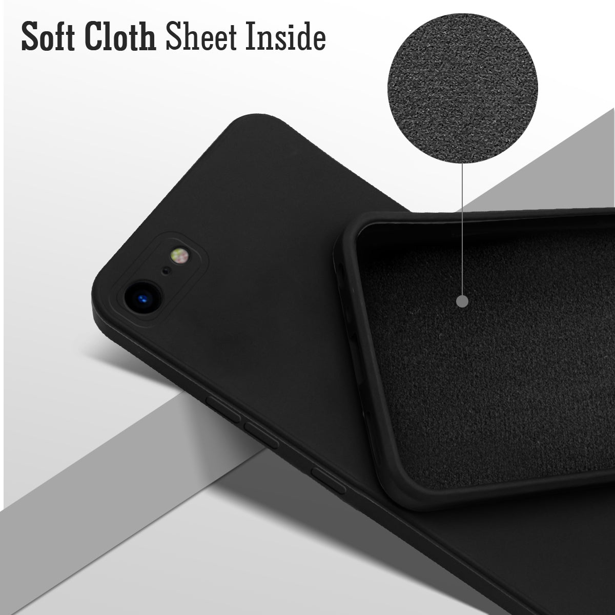 For Apple iPhone SE 2020 | SE 2022 Back Cover Case ( Matte Finish Silicone with Inside Fiber cloth)