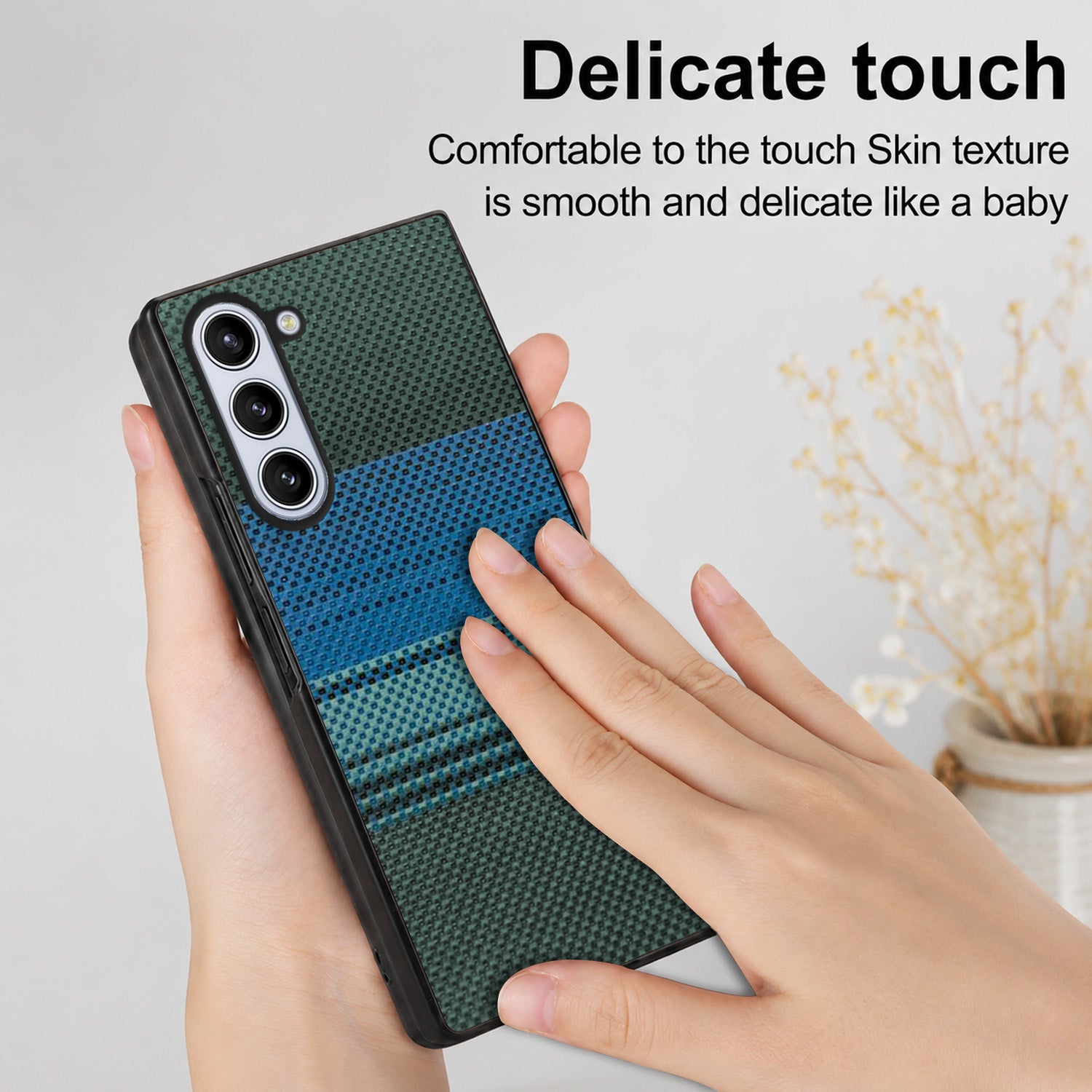 For Samsung Galaxy Z Fold 5 5G Back Flip Case Cover (Craft Printed Design | Hybrid Texture | Inside Microfiber Cloth)