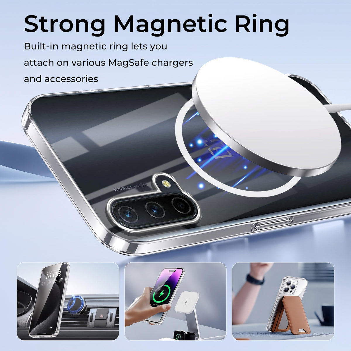 For OnePlus Nord CE 5G Back Case Cover Crystal Anti Yellow (Unbreakable PC | MagSafe Wireless Charging Support |Camera Protection Bump)