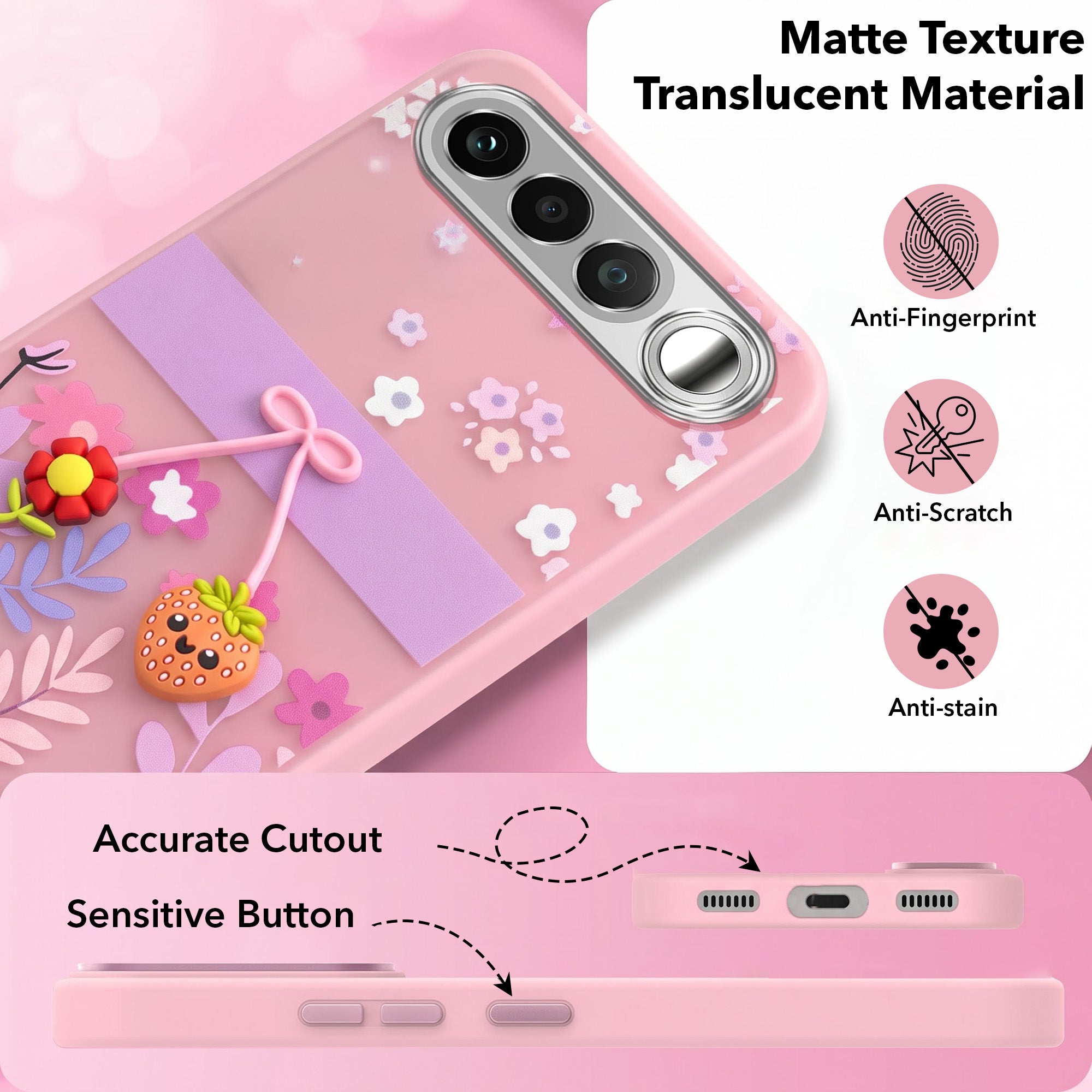 For Realme 16 Back Cover Case (3D Cute Cartoons | Hard Back Side Soft | Matte Premium Finish | HD Printing)