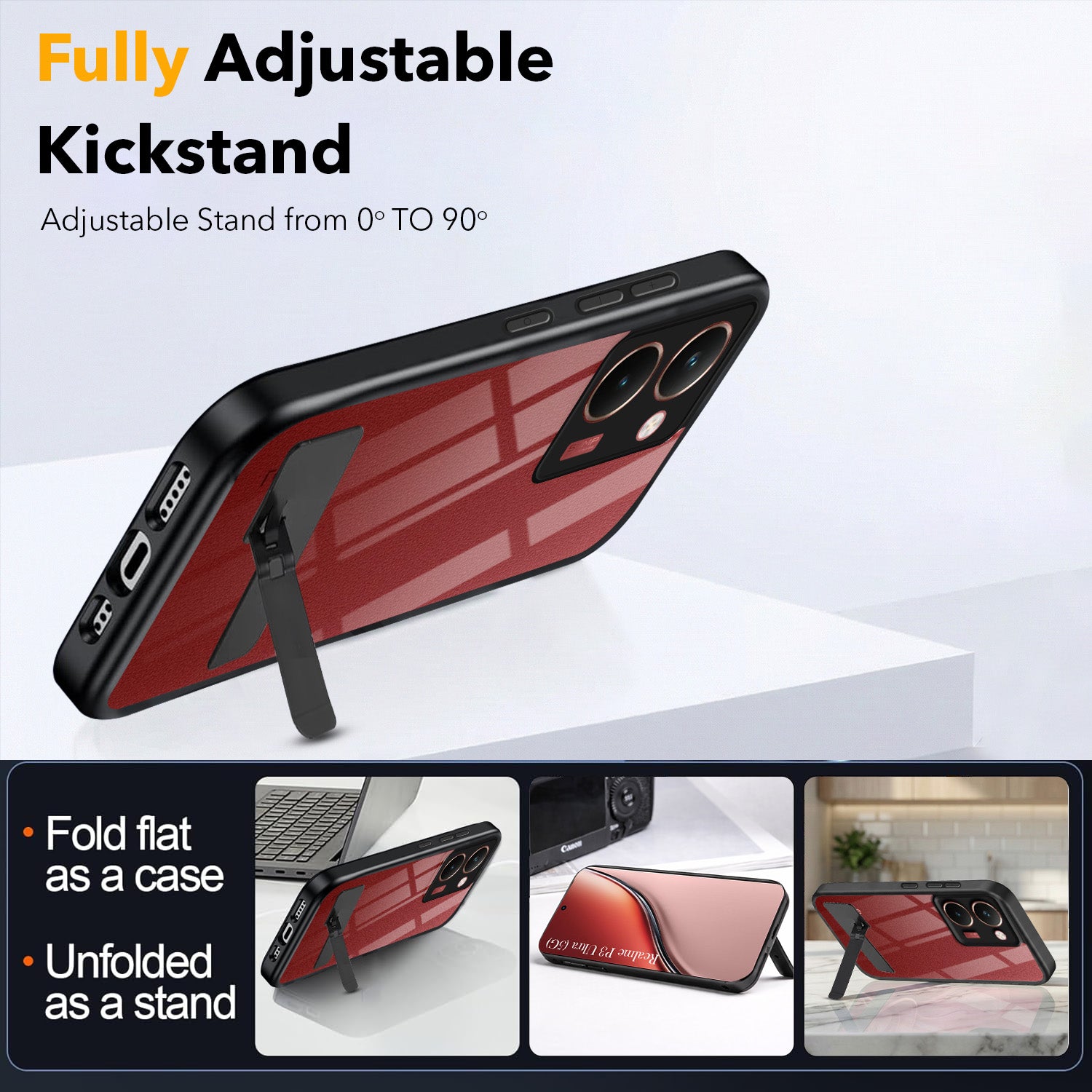 For Realme P3 Ultra Back Cover Case (Built-in Stand | Lifetime Anti Yellow | Kickstand Shockproof | Camera Protection | MagSafe Compatible)