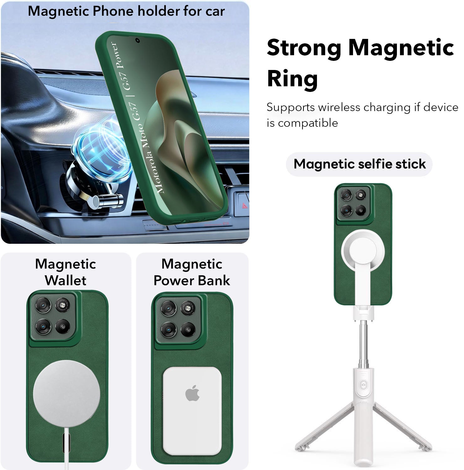 For Motorola Moto G67 Power | G57 Power Back Cover Case Leather Finish (MagSafe Compatible Wireless Charging | Soft Touch | Camera Bump Protection)