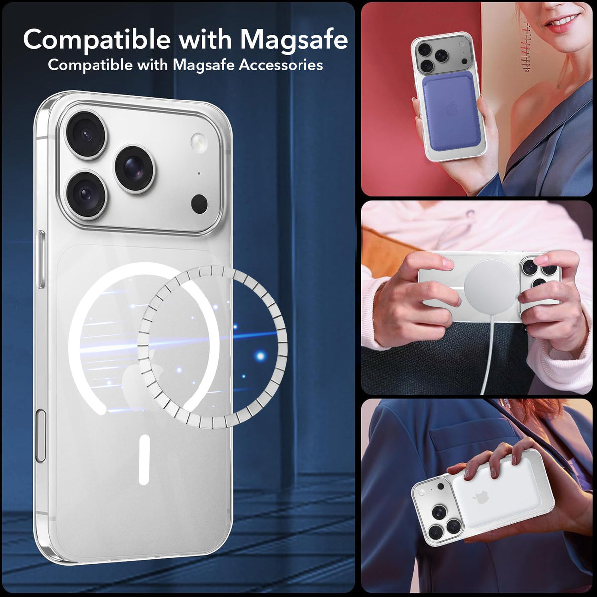 For Apple iPhone 18 Pro Back Cover Case Crystal Anti Yellow (MagSafe Wireless Charging Support |Camera Protection Bump)