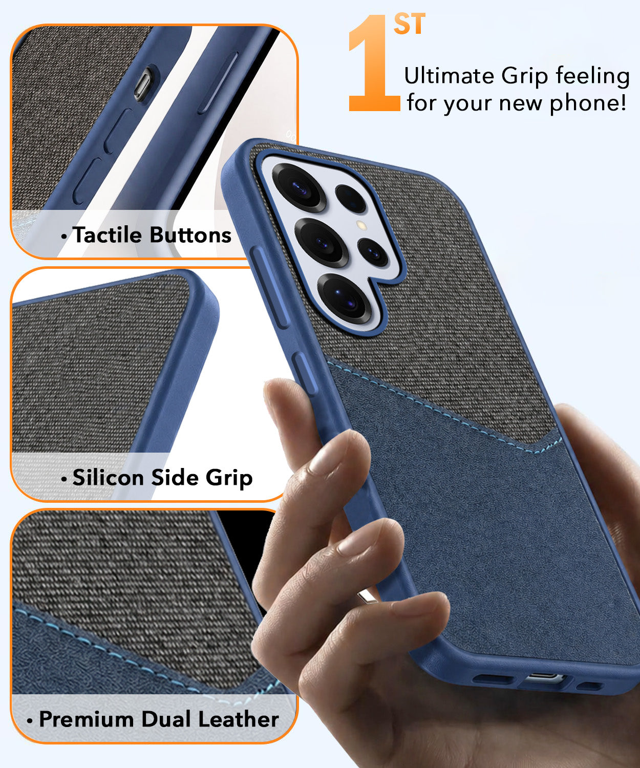 For Samsung Galaxy S25 Ultra Back Cover Case (Dual PU Leather Stitch | Professional Minimalist | Soft and Flexible)