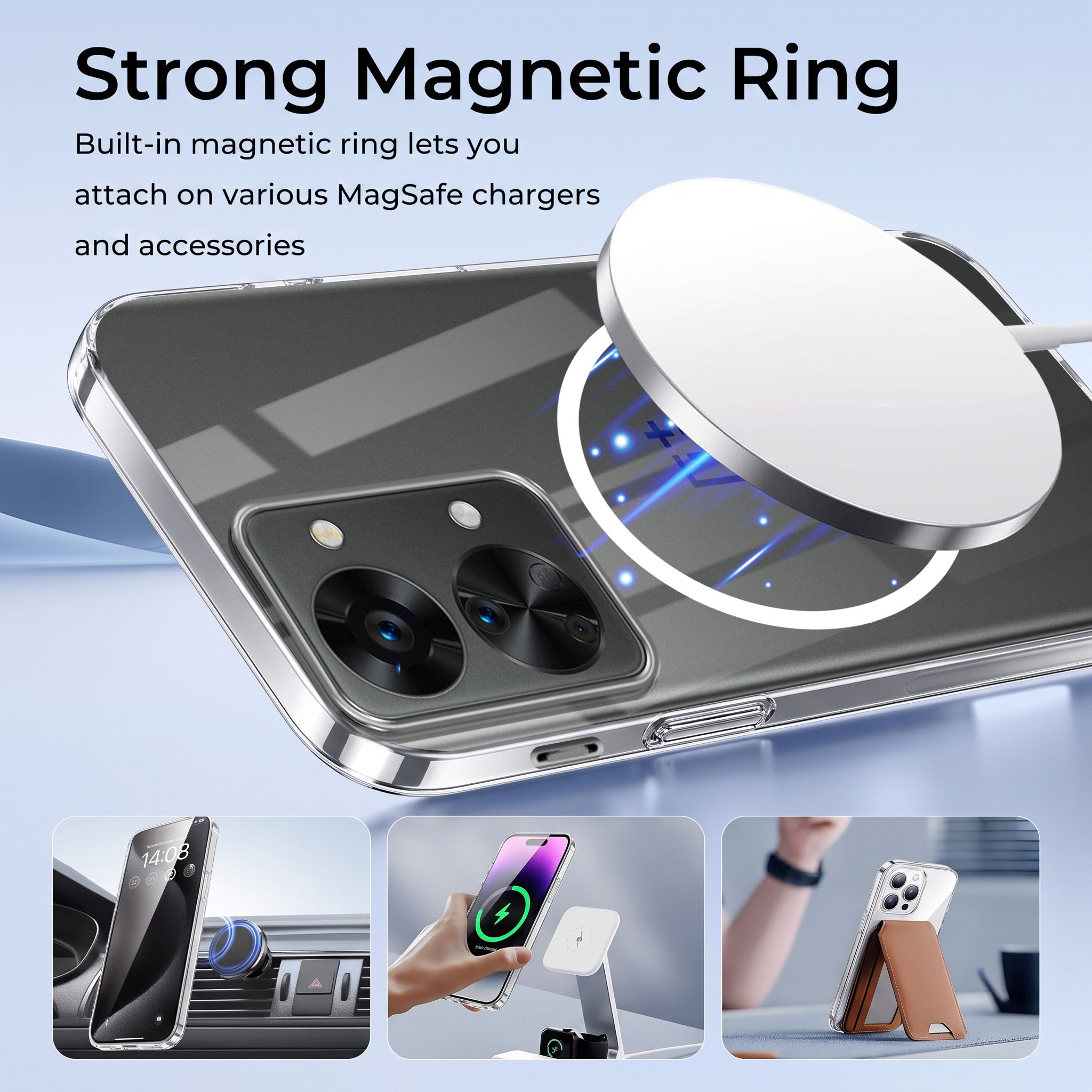 For OnePlus Nord 2T 5G Back Case Cover Crystal Anti Yellow (Unbreakable PC | MagSafe Wireless Charging Support |Camera Protection Bump)