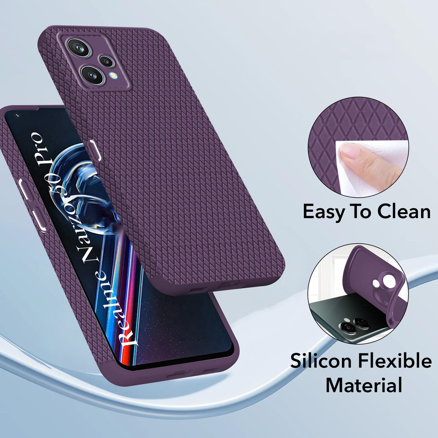 For Realme Narzo 50 Pro Back Cover Case (Liquid Silicone | Side Grip | Camera Protection)