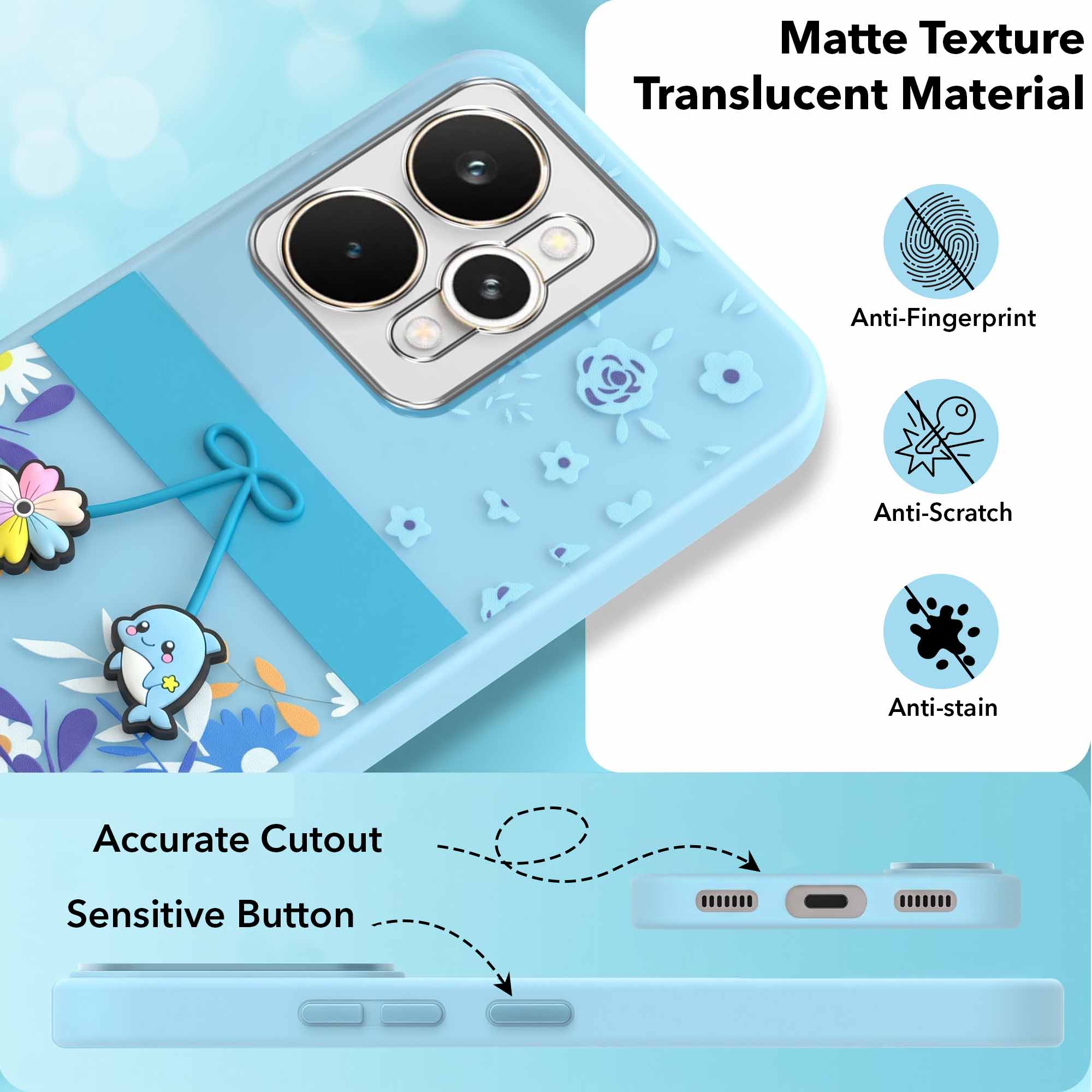 For Realme 15 Back Cover Case (3D Cute Cartoons | Hard Back Side Soft | Matte Premium Finish | HD Printing)