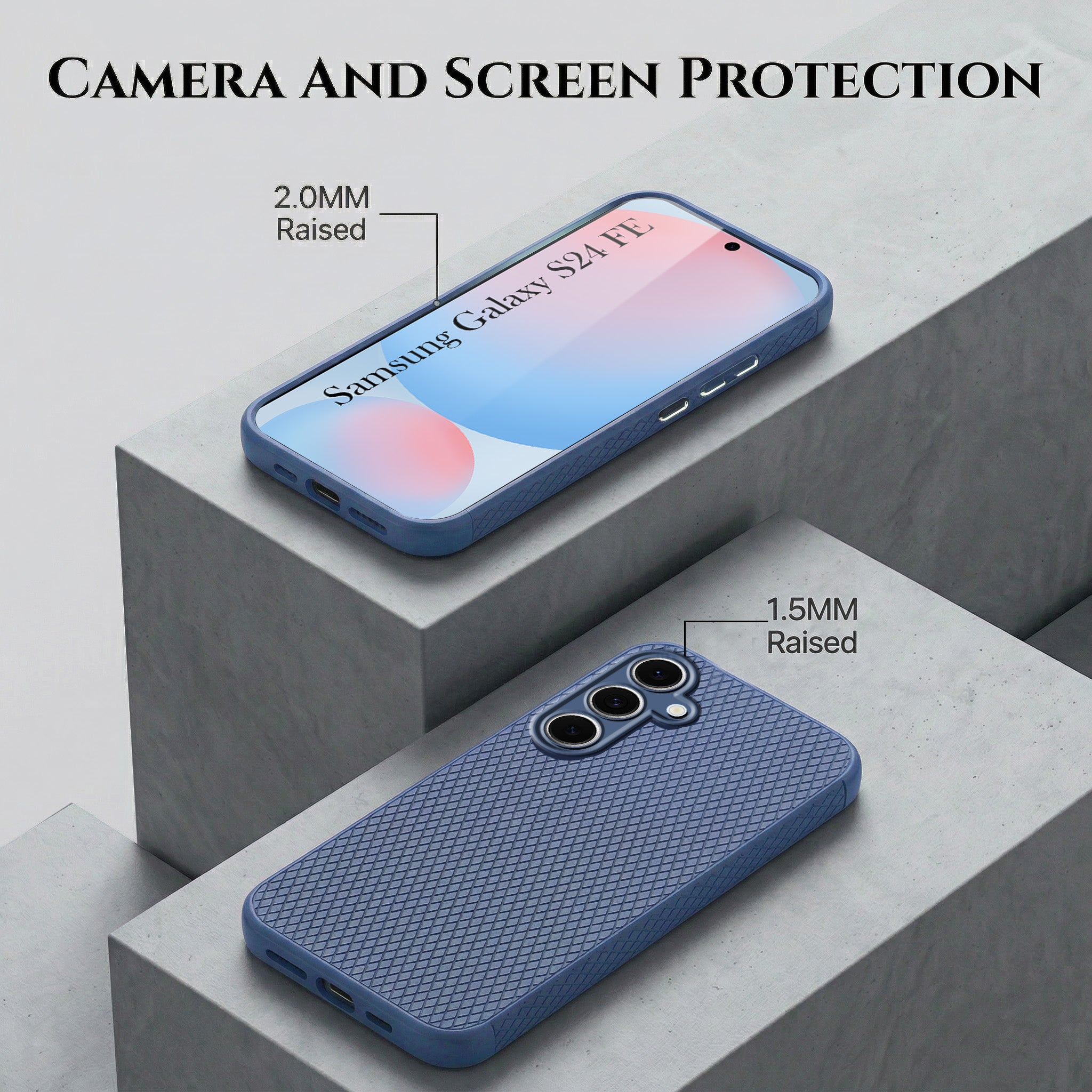 For Samsung Galaxy S24 FE Combo with Back Cover and 9H Tempered Glass (Liquid Silicone | Camera Protection | Oleophobic Coating Screen Glass)