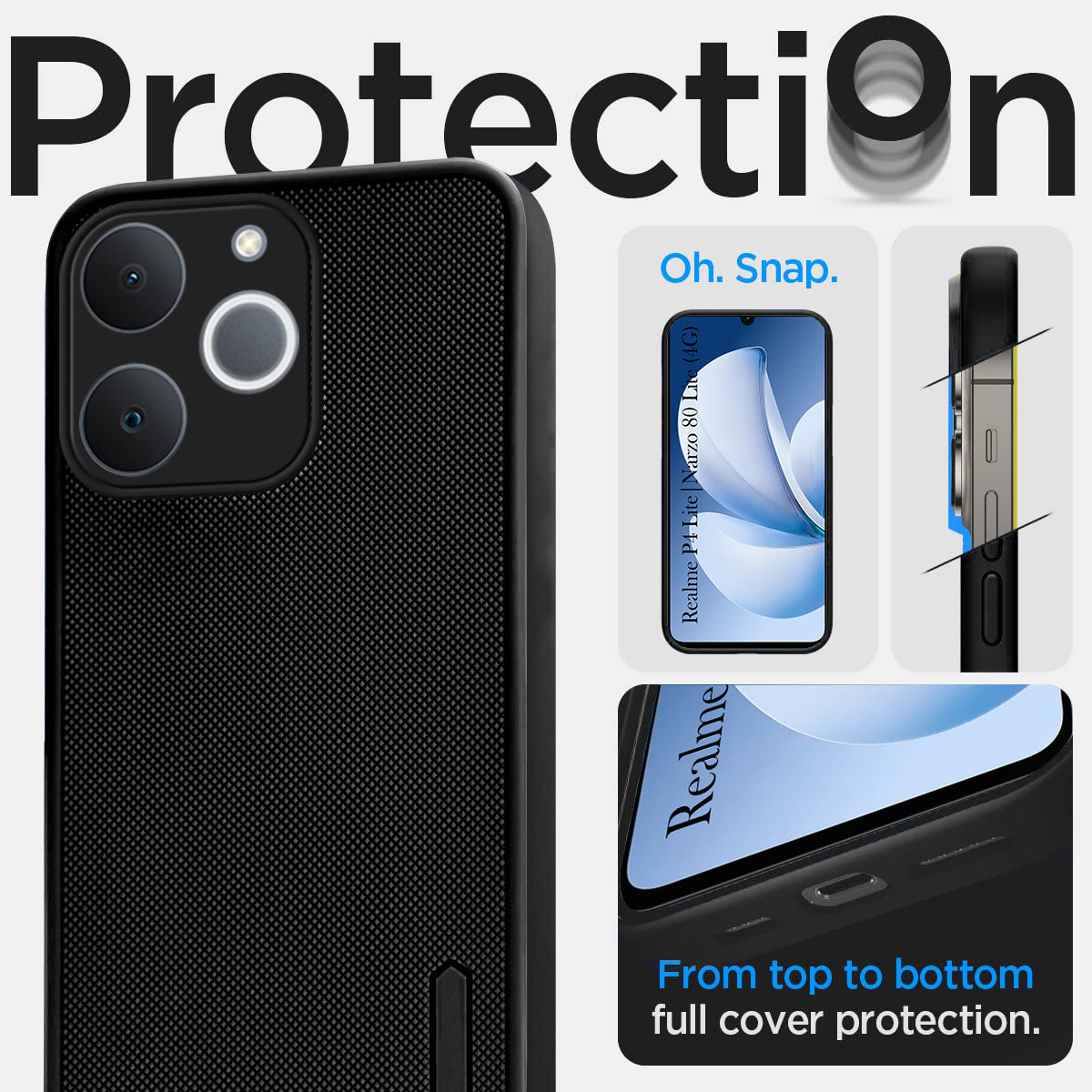 For Realme P4 Lite | Realme Narzo 80 Lite (4G) Back Cover Case (Textured Grip Design | Micro-Fiber Cloth Inside | Slim and Light Weight | Soft Touch and Feel)