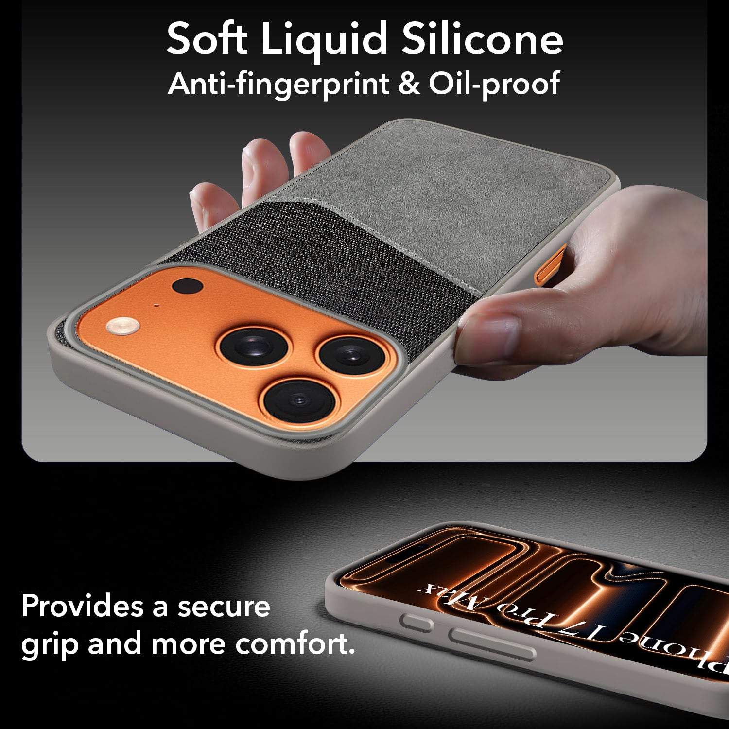 For Apple iPhone 17 Pro Max Back Cover Case (Dual PU Leather Stitch | Professional Minimalist | Soft and Flexible)