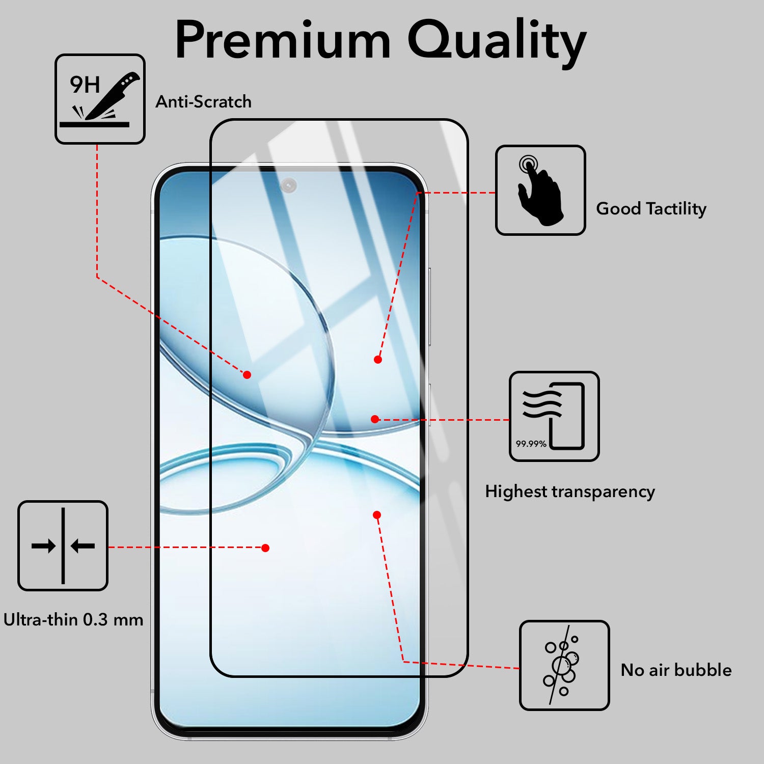Tempered Glass For Realme Narzo 90x Military-Grade Gorilla Screen Protector With Installation Kit | Shatterproof, Full Coverage, HD Clear, Scratch Resistant (Pack of 1)