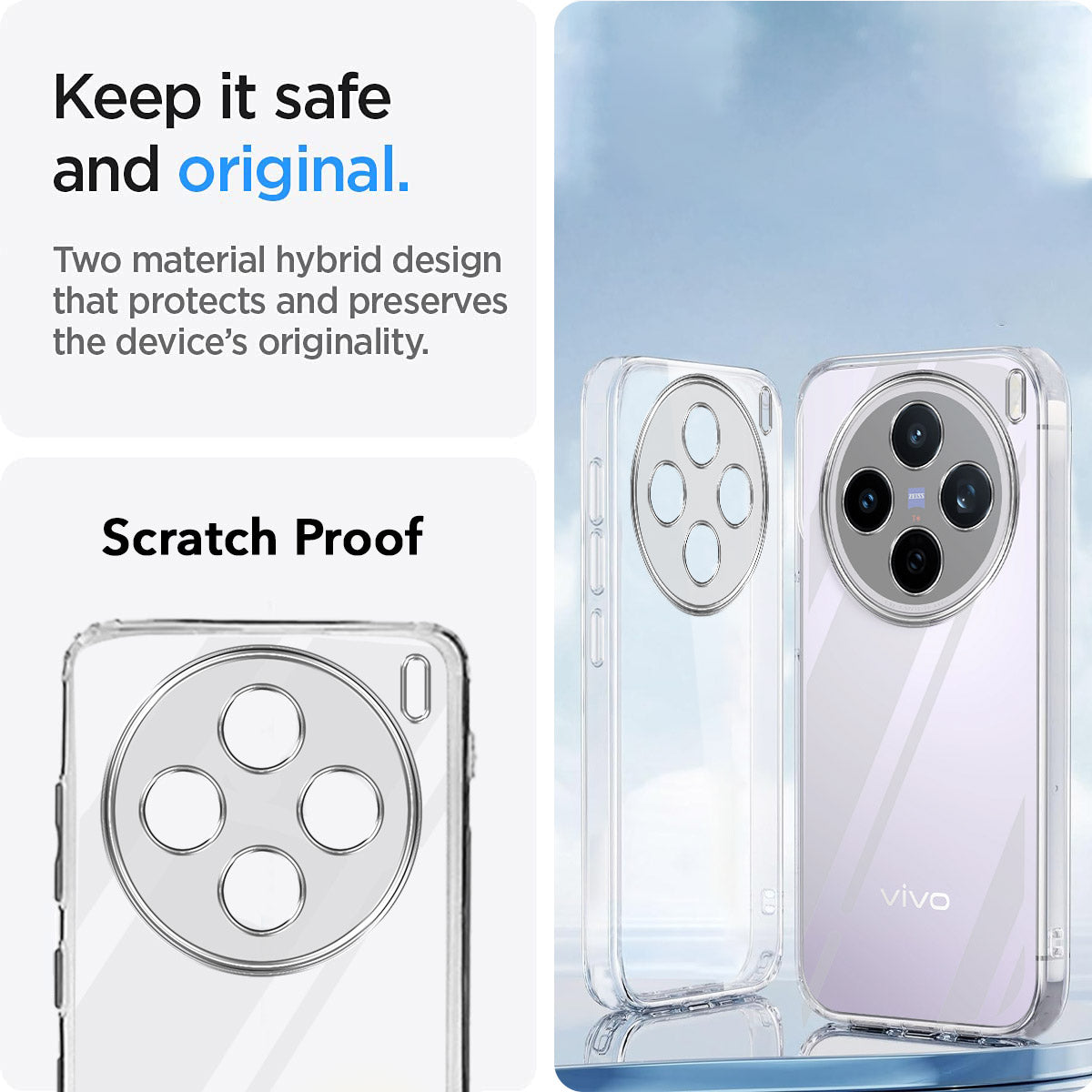 For Vivo X200T Back Cover Case Silicone (Clear Shockproof Case with Camera Protection | Soft and Flexible | Transparent)