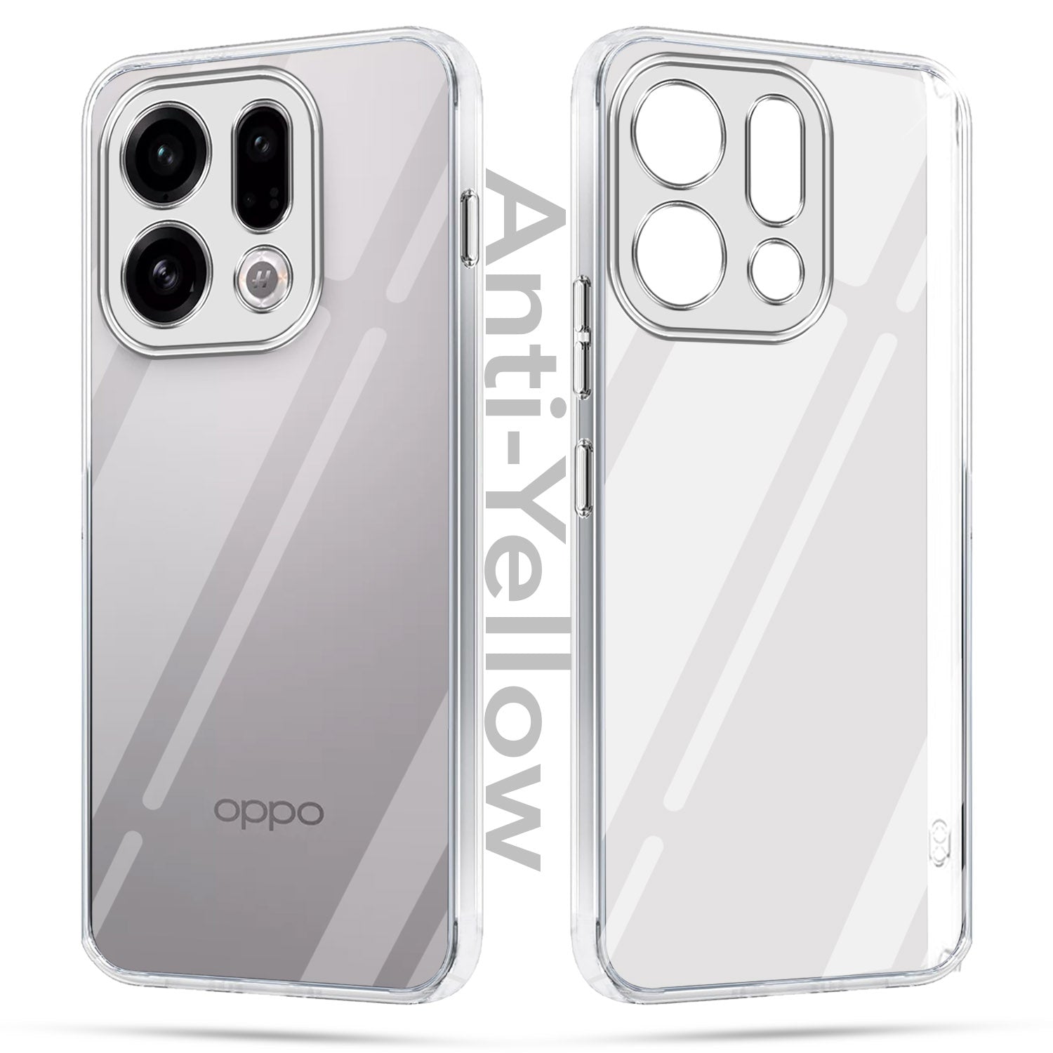 For Oppo Find X9 Combo with Back Cover and 9H Tempered Glass (Lifetime Anti-Yellow | Sleek Hard Crystal | Oleophobic Coating Screen Glass)