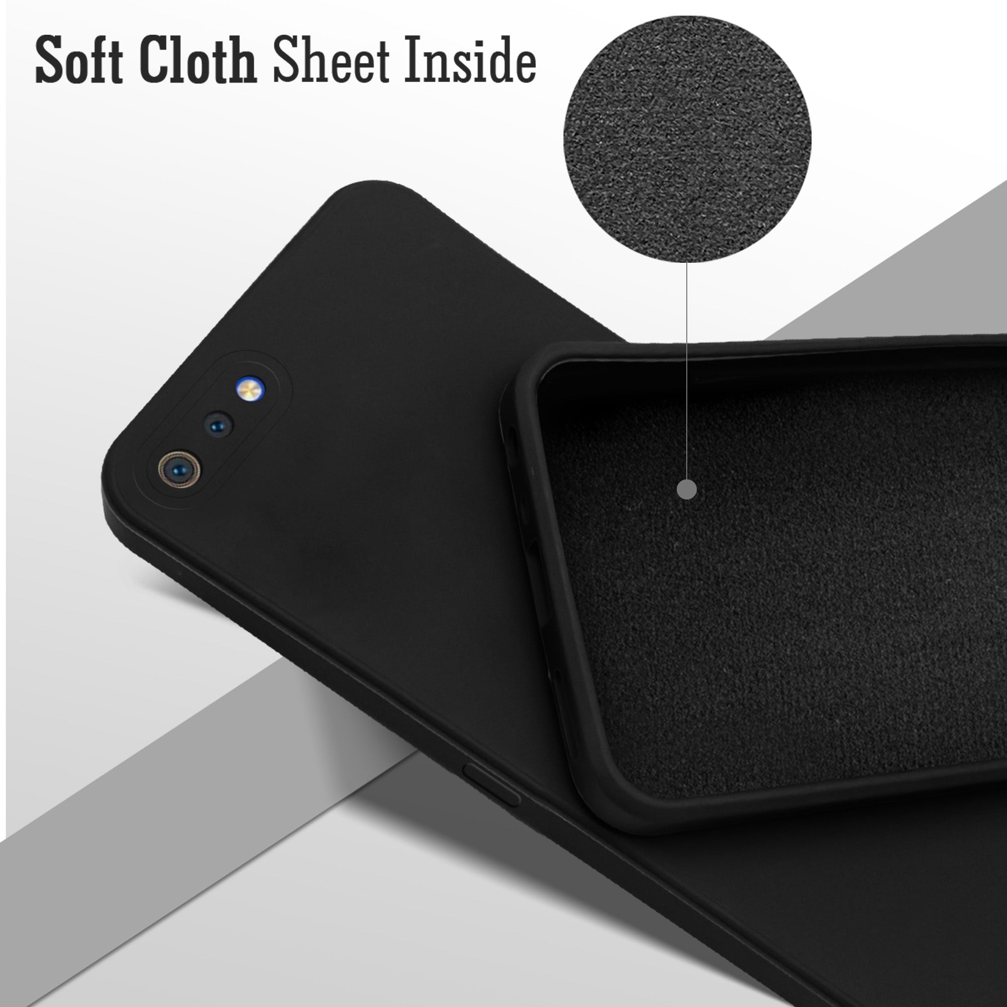 For Realme C2 Back Cover Case (Matte Finish Silicone with Inside Fiber Cloth)