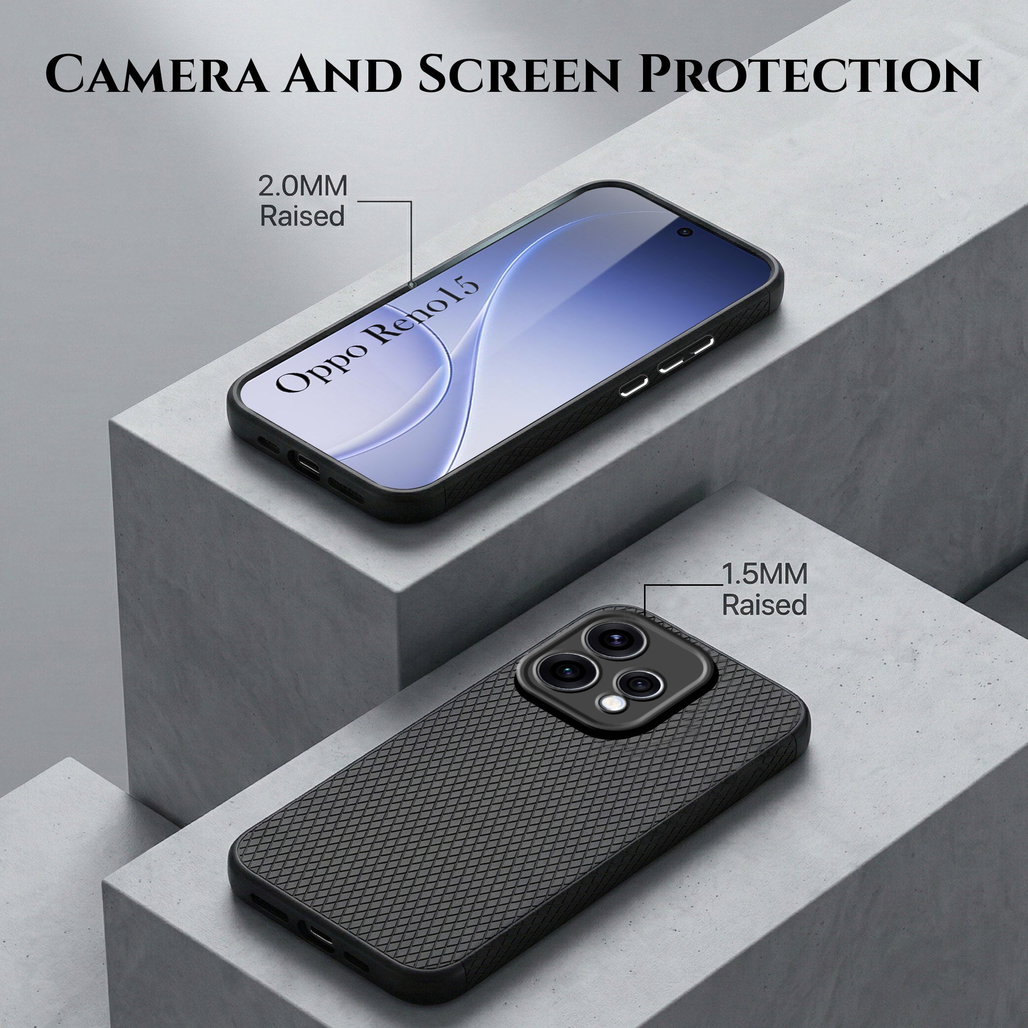 For Oppo Reno15 5G | Oppo Reno 15 5G Combo with Back Cover and 9H Tempered Glass (Liquid Silicone | Camera Protection | Oleophobic Coating Screen Glass)