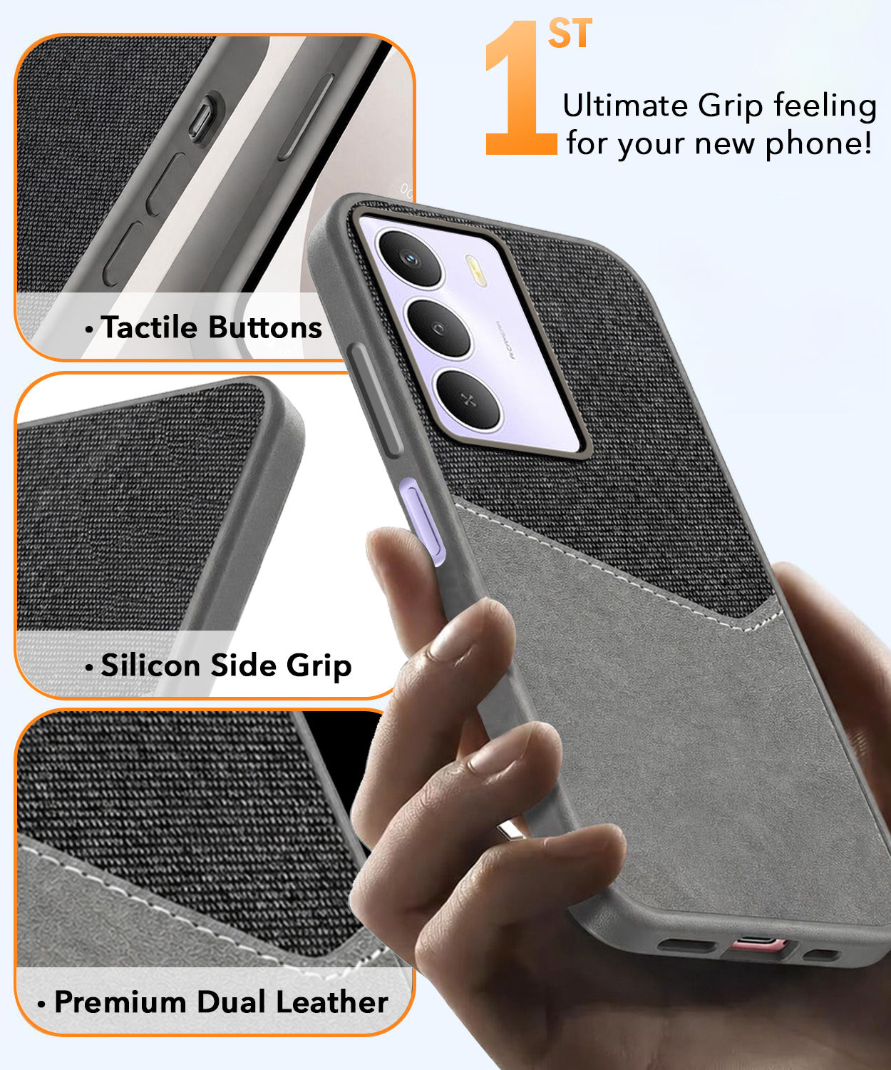 For Realme Narzo 80 Lite 5G Back Cover Case (Dual PU Leather Stitch | Professional Minimalist | Soft and Flexible)