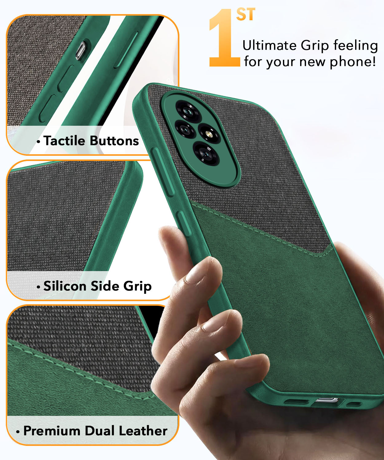 For Honor 200 5G Back Cover Case (Dual PU Leather Stitch | Professional Minimalist | Soft and Flexible)