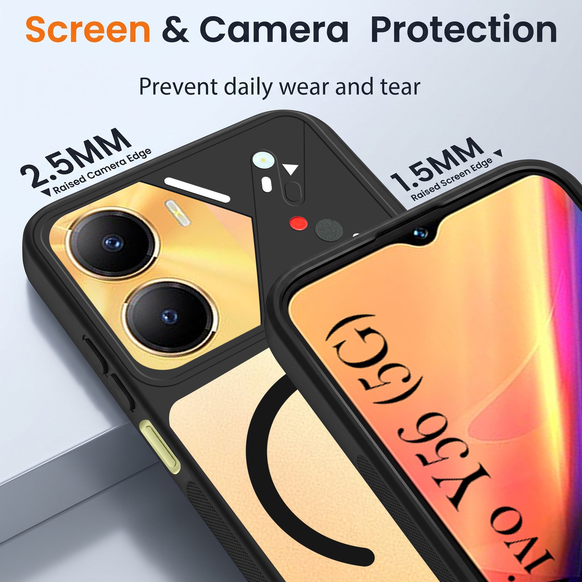 For Vivo Y56 5G Back Cover Case Lifetime Anti-Yellow Clear (Camera Protection | Side Grip | Wireless MagSafe Compatible)