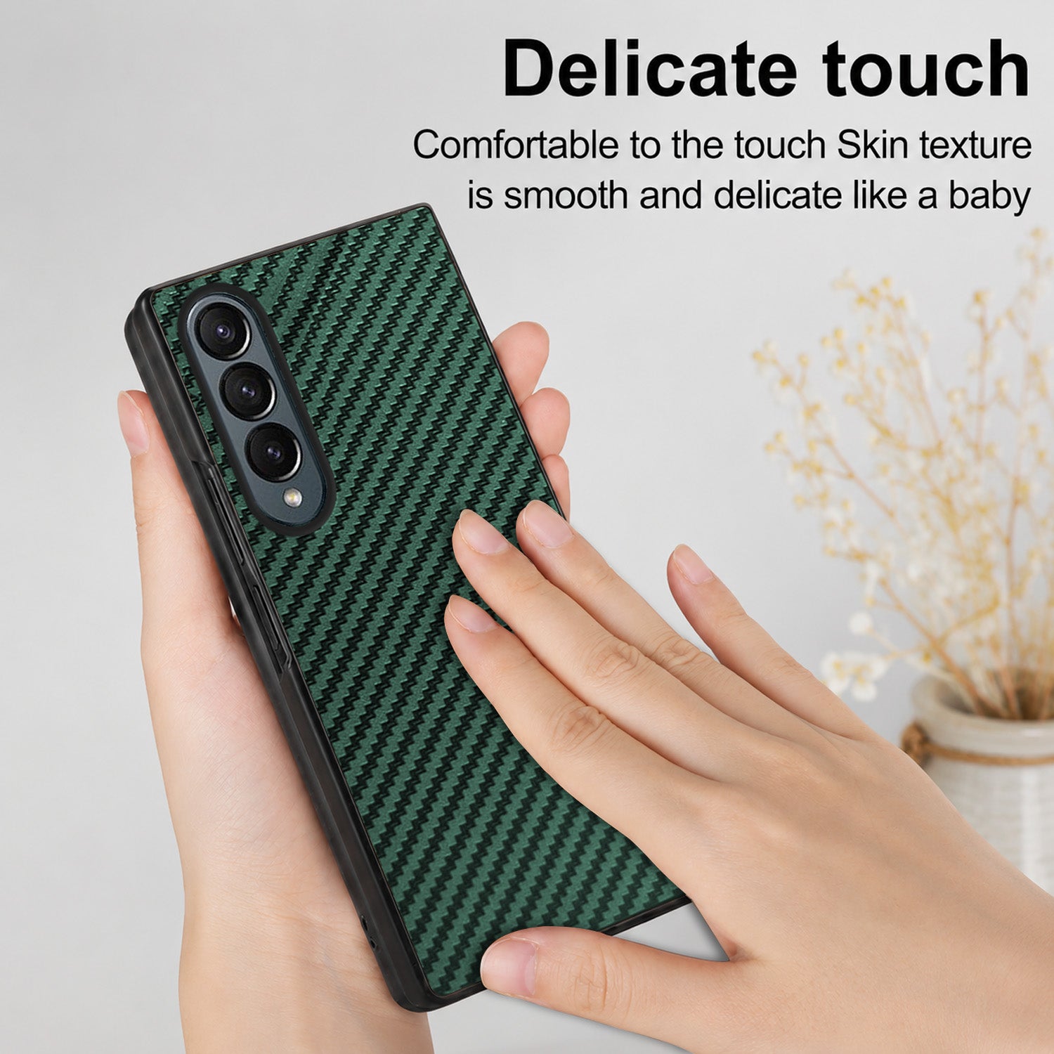 For Samsung Galaxy Z Fold 4 5G Back Flip Case Cover (Craft Printed Design | Hybrid Texture | Inside Microfiber Cloth)