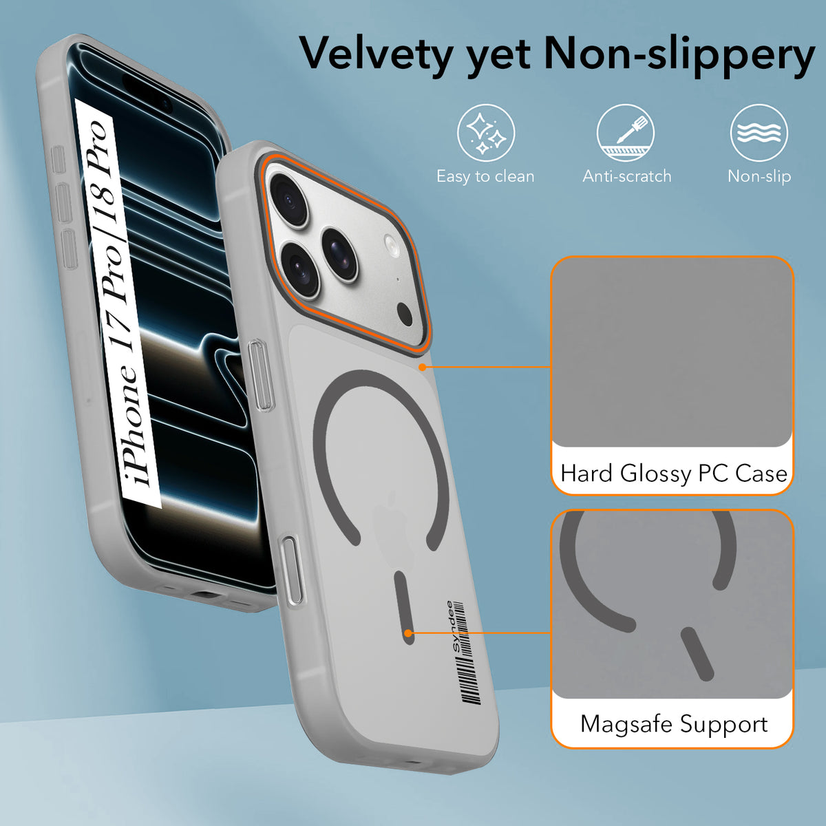 For iPhone 17 Pro | iPhone 18 Pro Back Cover Case (Soft Touch | Camera Bump Protection | MagSafe Compatible | Matte Finish)