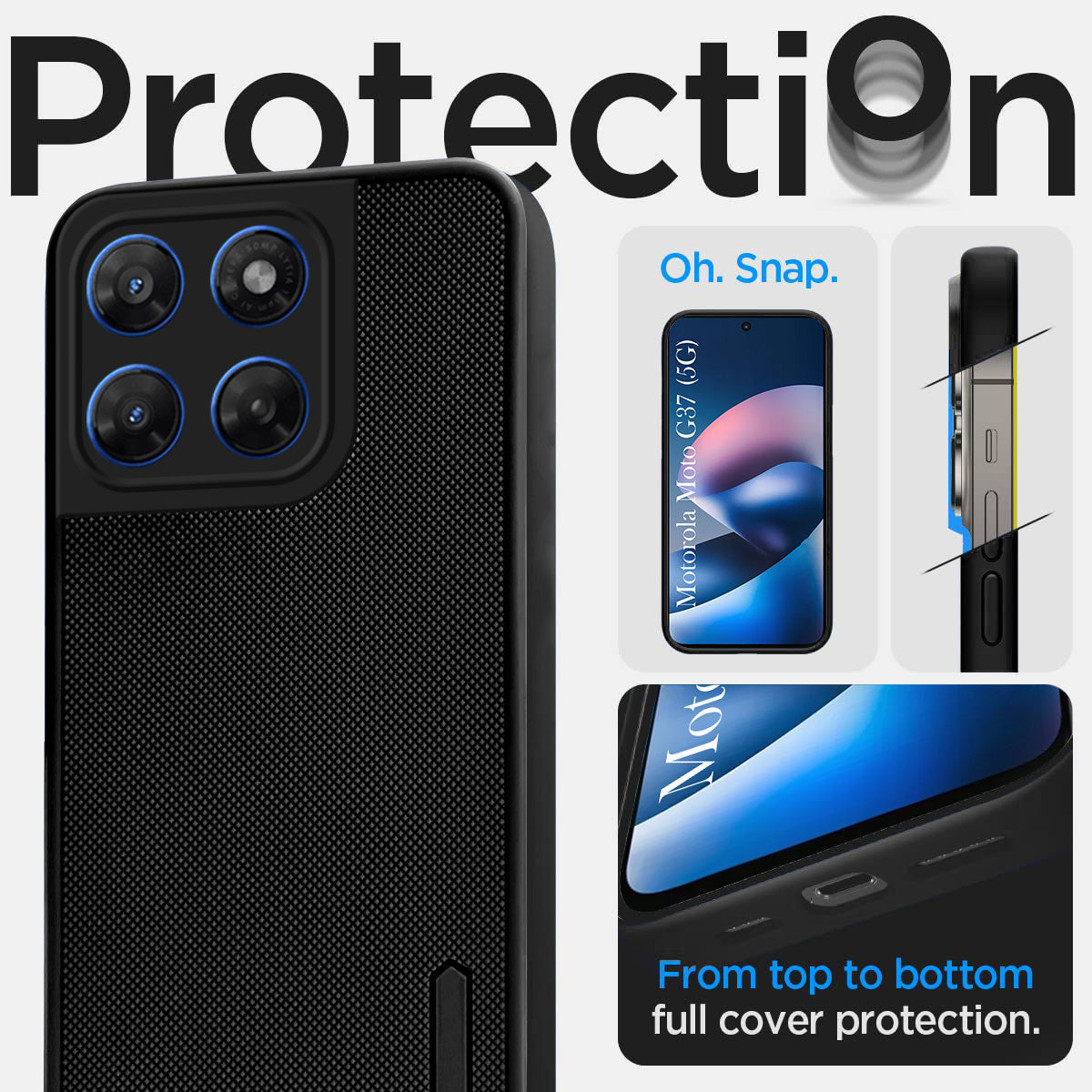 For Motorola Moto G37 Back Cover Case Rubberised (Textured Grip Design| Micro-Fiber Cloth Inside | Slim and Light Weight | Soft Touch and Feel)