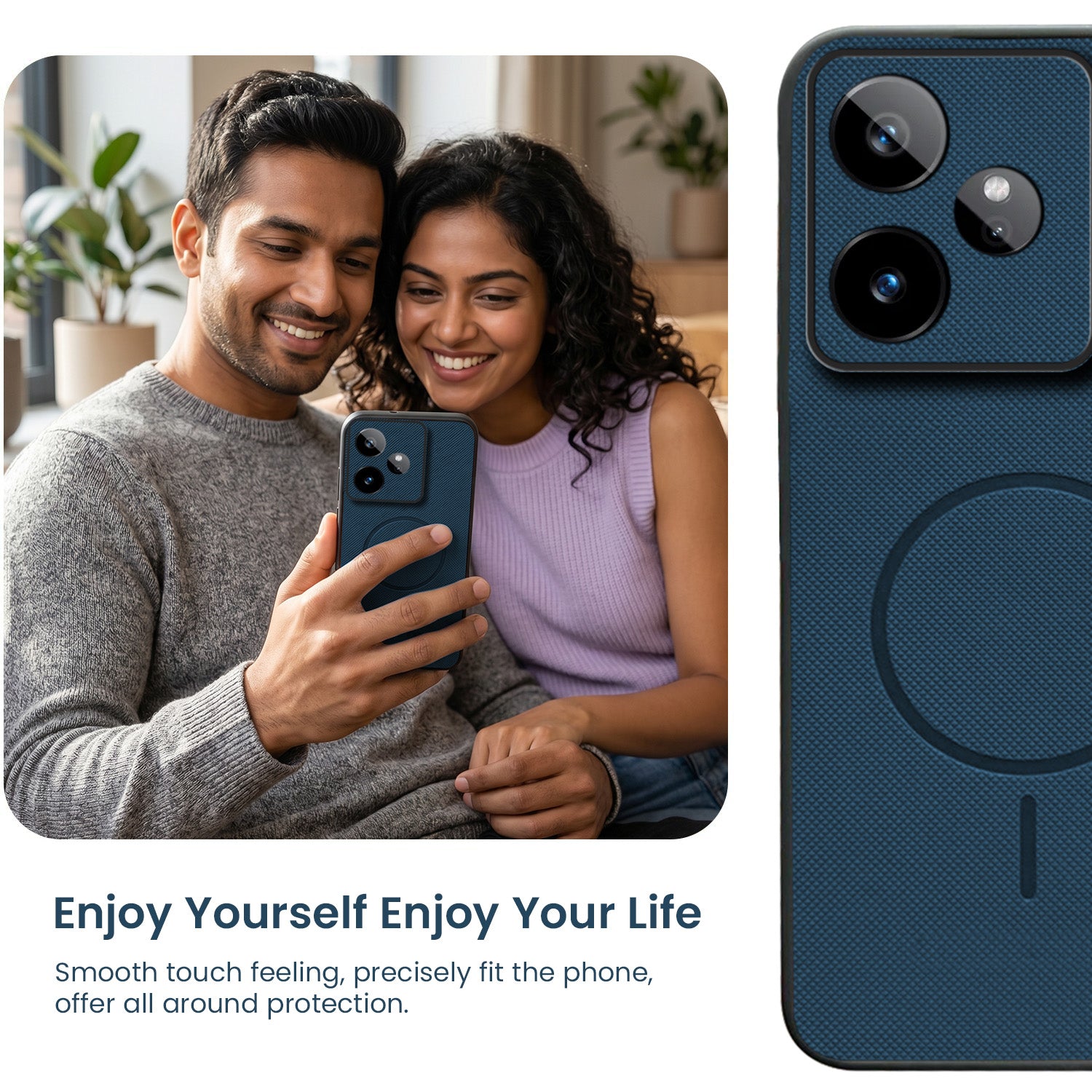 For Realme GT 7 Back Cover Case PU Leather (Texture Grip Design | Professional Minimalist | Camera Protection | Soft and Flexible)