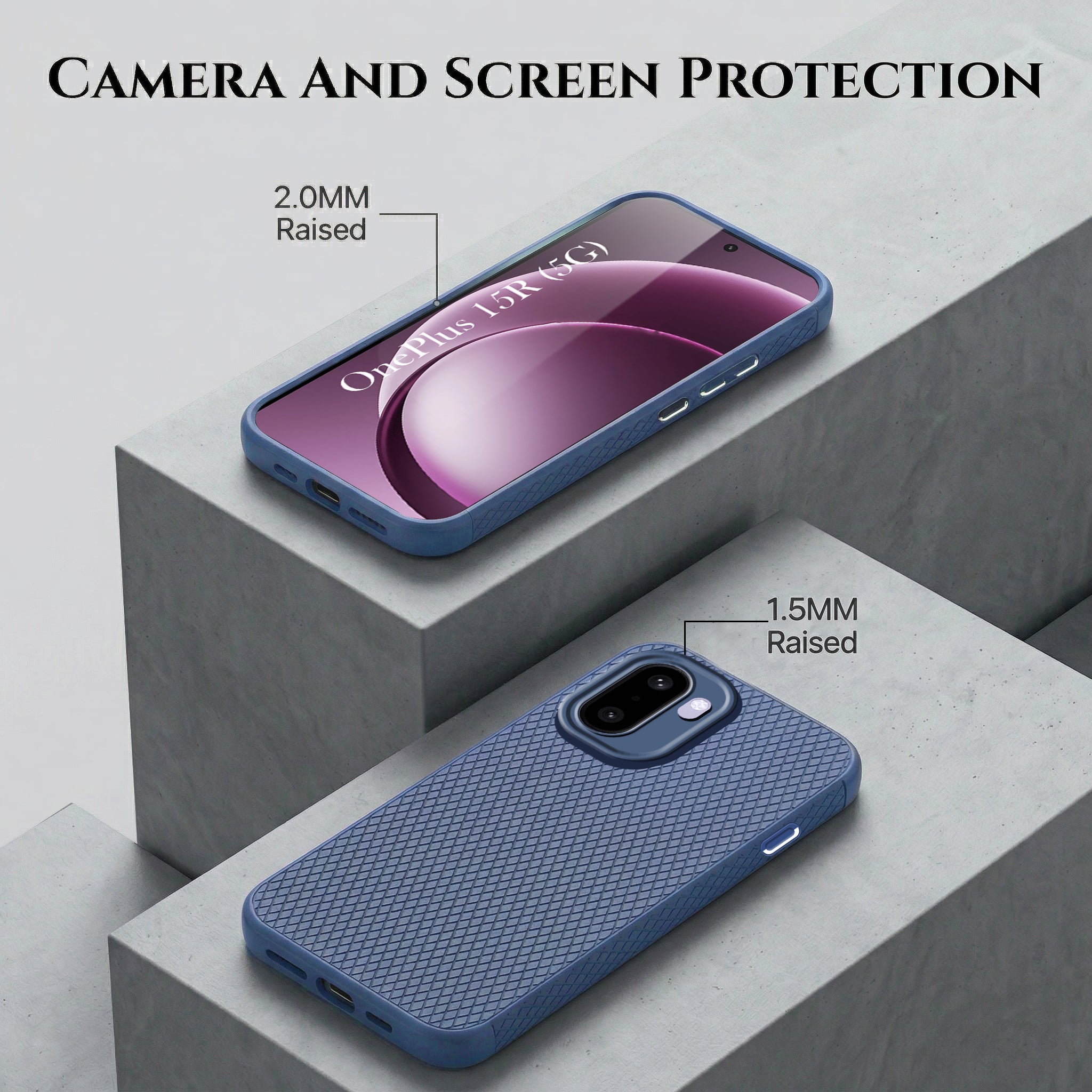 For OnePlus 15R Combo with Back Cover and 9H Tempered Glass (Liquid Silicone | Camera Protection | Oleophobic Coating Screen Glass)