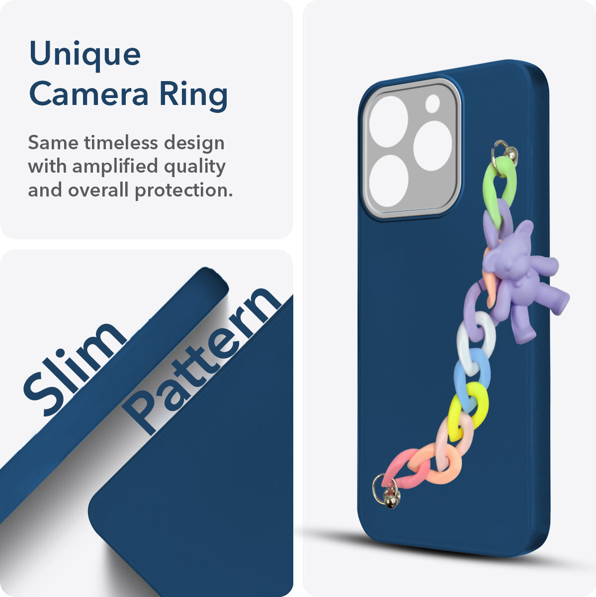 For Realme 15T | Realme Narzo 90 Back Cover Case (Wrist Hanging Chain | Teddy Bracelet Charms | Dual Color Matte Finish | Full Camera Protection | Sleek and Professional)