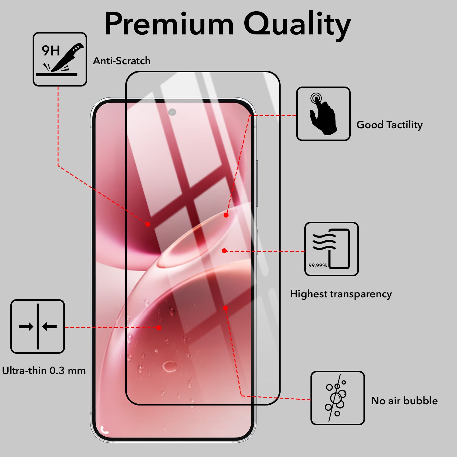 (Pack of 2)  Tempered Glass For Vivo V70 | Vivo V70 Elite 5G Military-Grade Gorilla Screen Protector With Installation Kit | Shatterproof, Full Coverage, HD Clear, Scratch Resistant