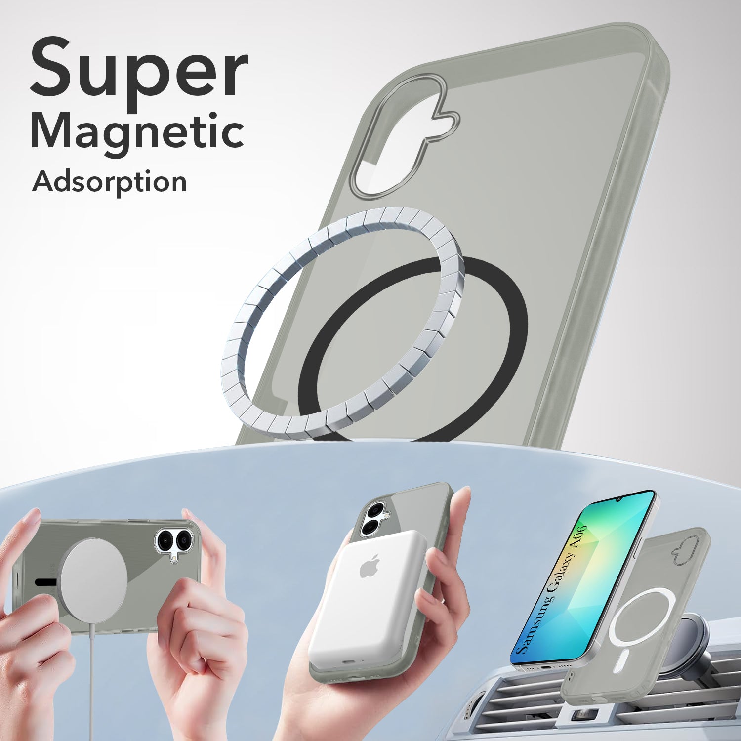 For Samsung Galaxy A06 Back Cover Case Lifetime Anti-Yellow MagSafe Compatible Clear (Sleek Hard Crystal | Shockproof and Camera Protection)