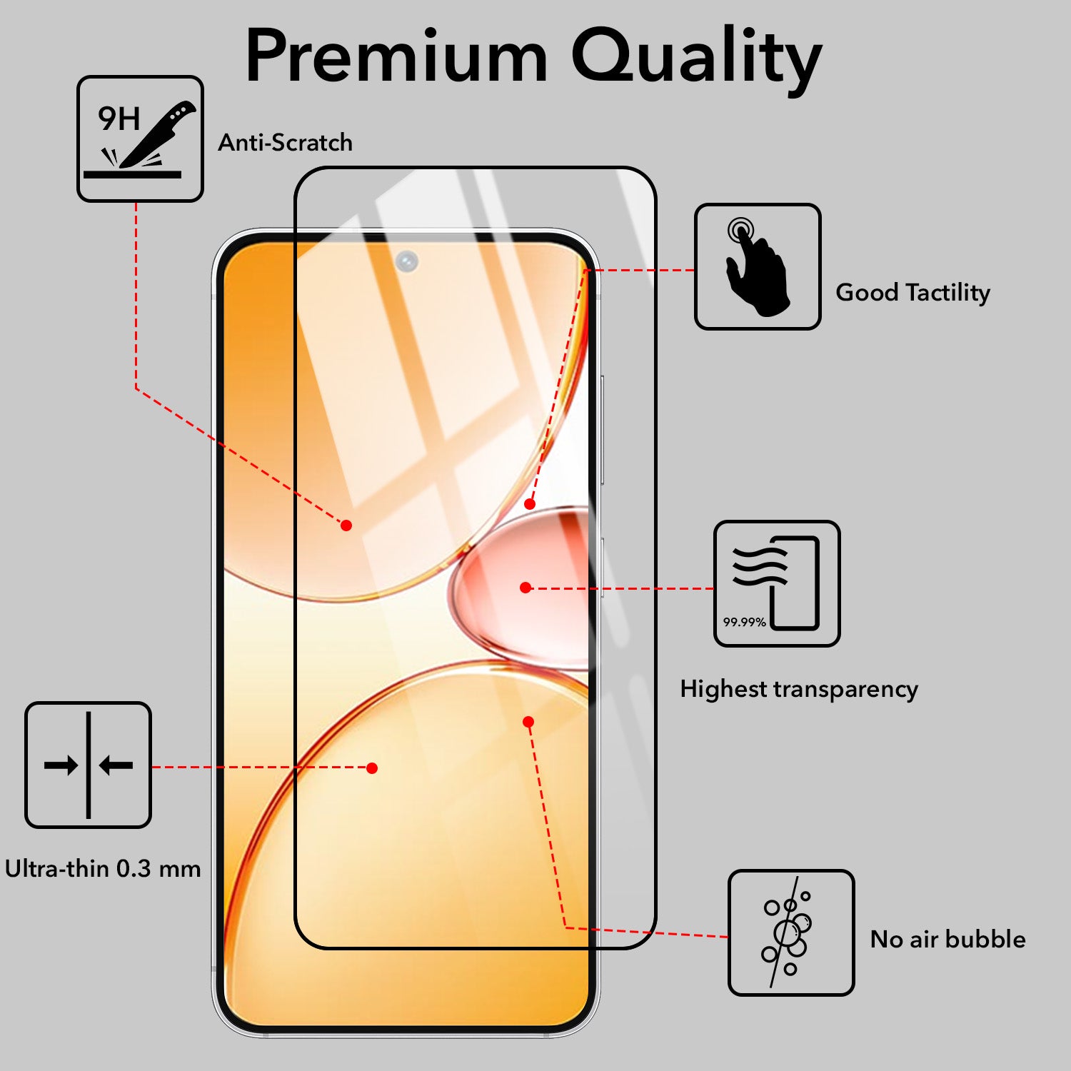 (Pack of 2) Tempered Glass For Realme 15X Military-Grade Gorilla Screen Protector With Installation Kit | Shatterproof, Full Coverage, HD Clear, Scratch Resistant