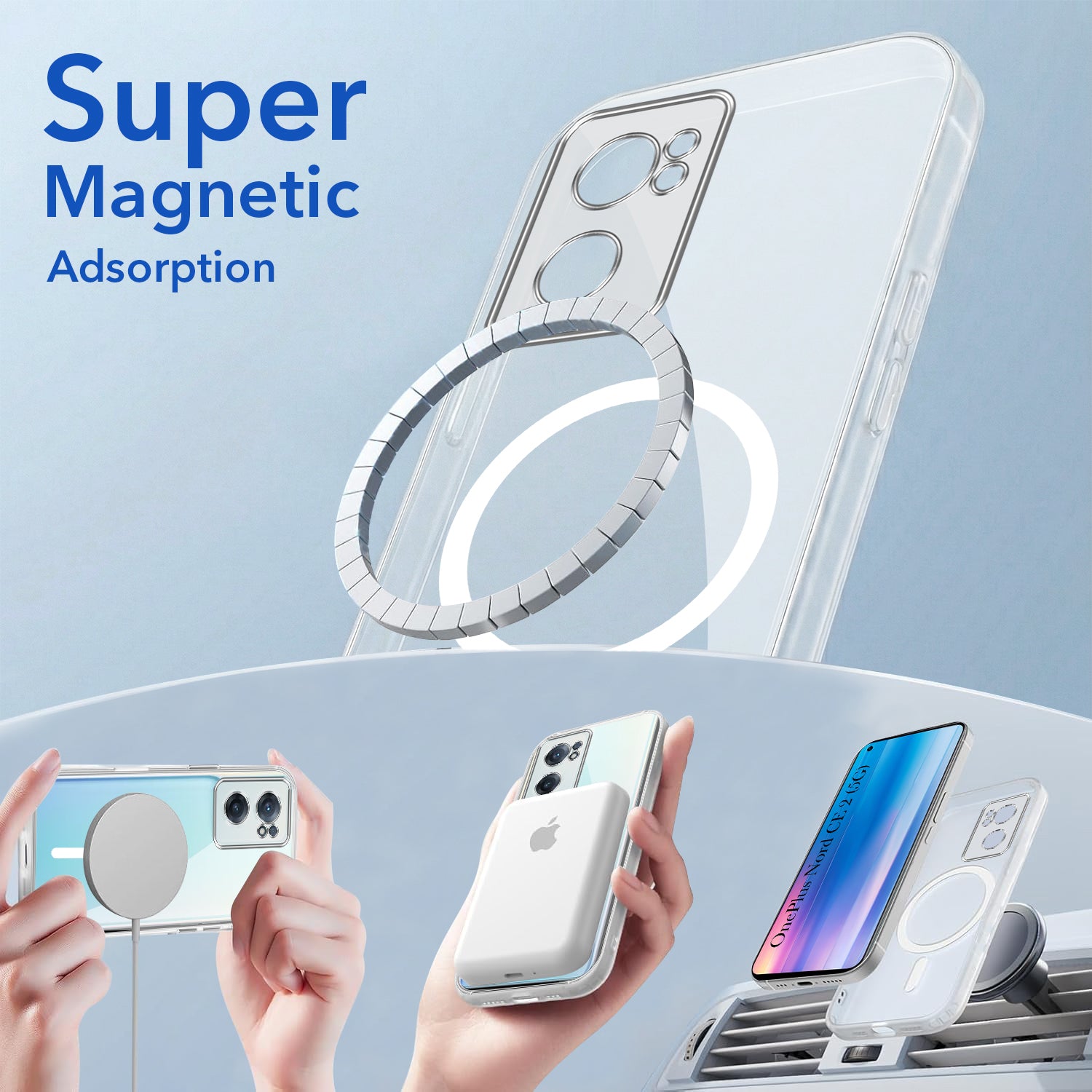 For OnePlus Nord CE 2 5G Back Cover Case Lifetime Anti-Yellow MagSafe Compatible Clear (Sleek Hard Crystal | Shockproof and Camera Protection)