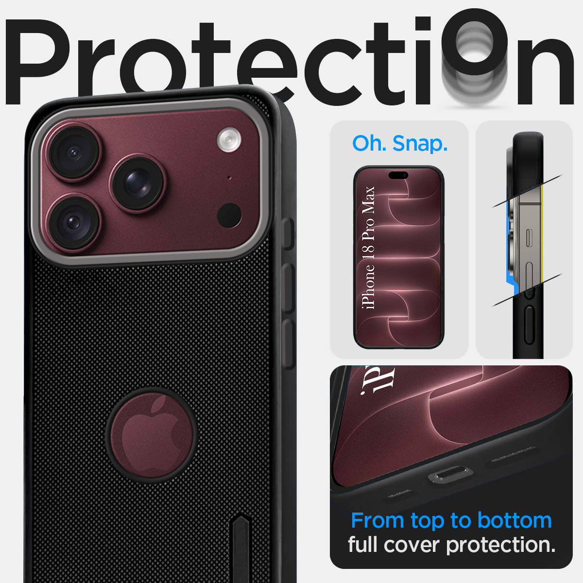 For Apple iPhone 18 Pro Max Back Cover Case Rubberised (Textured Grip Design| Micro-Fiber Cloth Inside | Slim and Light Weight | Soft Touch and Feel)